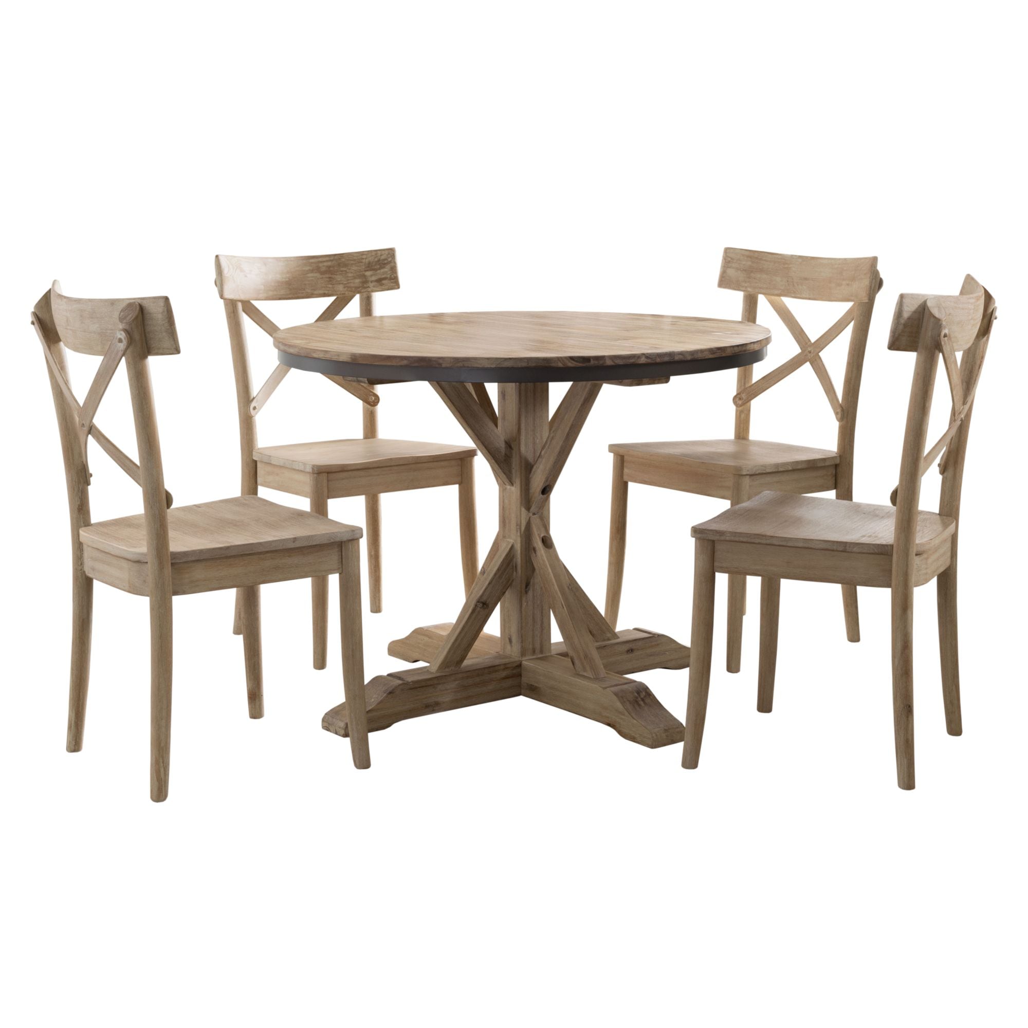 Picket House Furnishings - Keaton Beach Transitional Dining Room Set with Round Table ( Seats 4 )