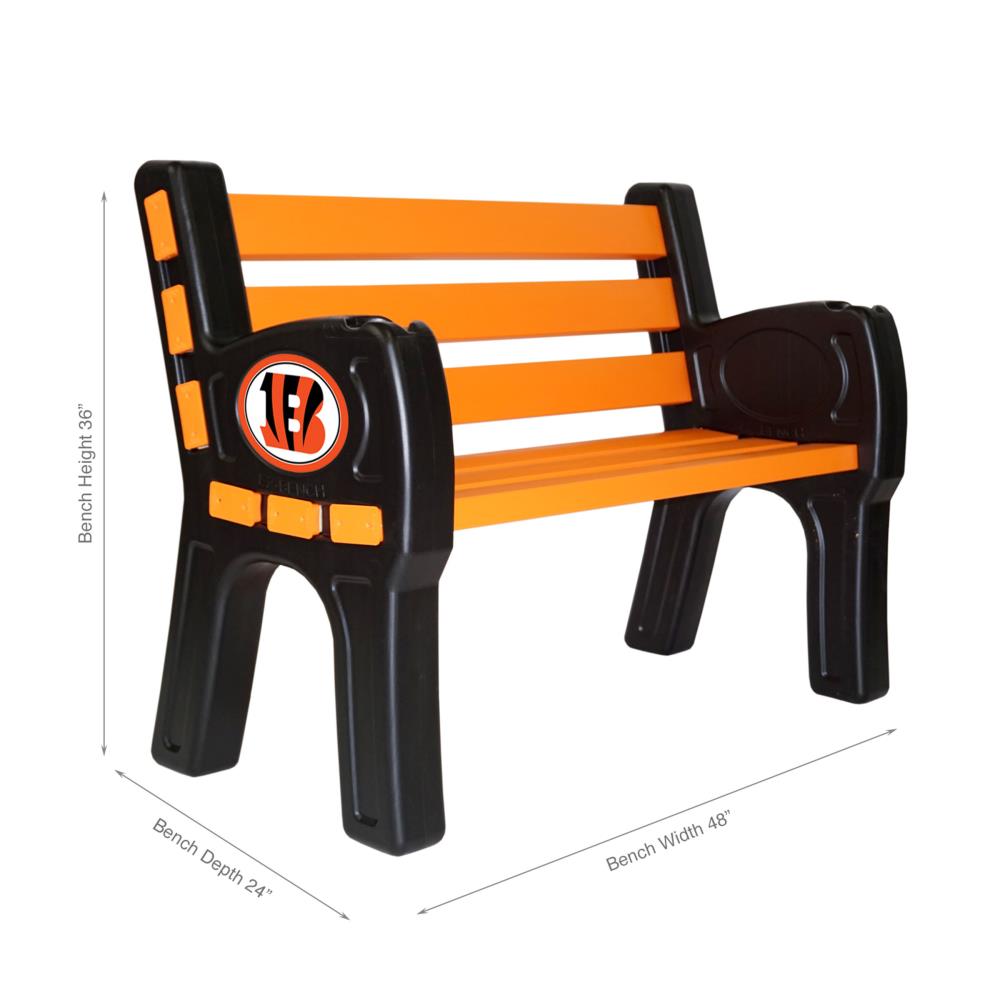 Imperial International Cincinnati Bengals 48-in L NFL Recycled Plastic Park  Bench in the Park Benches department at