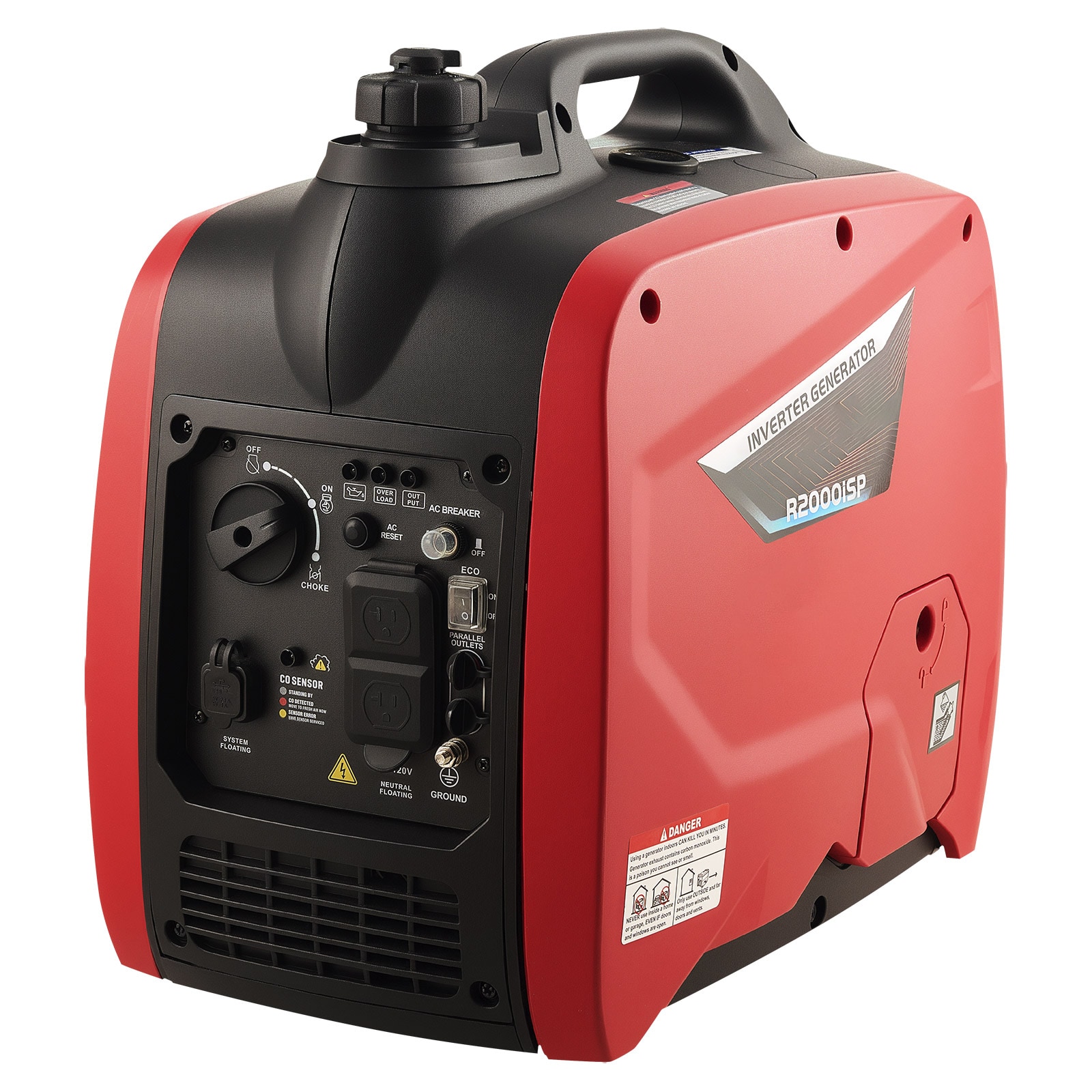VEVOR Inverter Generator 2900W Peak Watt Quiet Inverter Generator Portable Inverters Generators for Home Use Gas Powered Compact and Lightweight Design - Stable Power CO Sensor Orange/Black