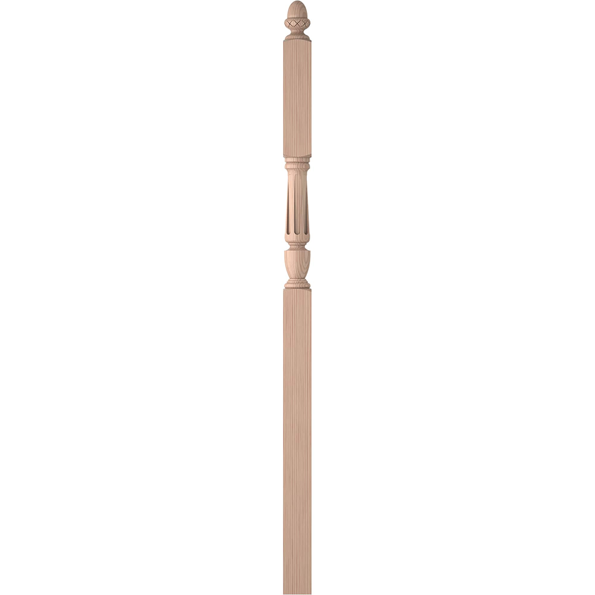 L.J. Smith Stair Systems LJF-3046-B Regent 3.5-in x 72.75-in Unfinished Beechwood Intermediate Stair Newel Post