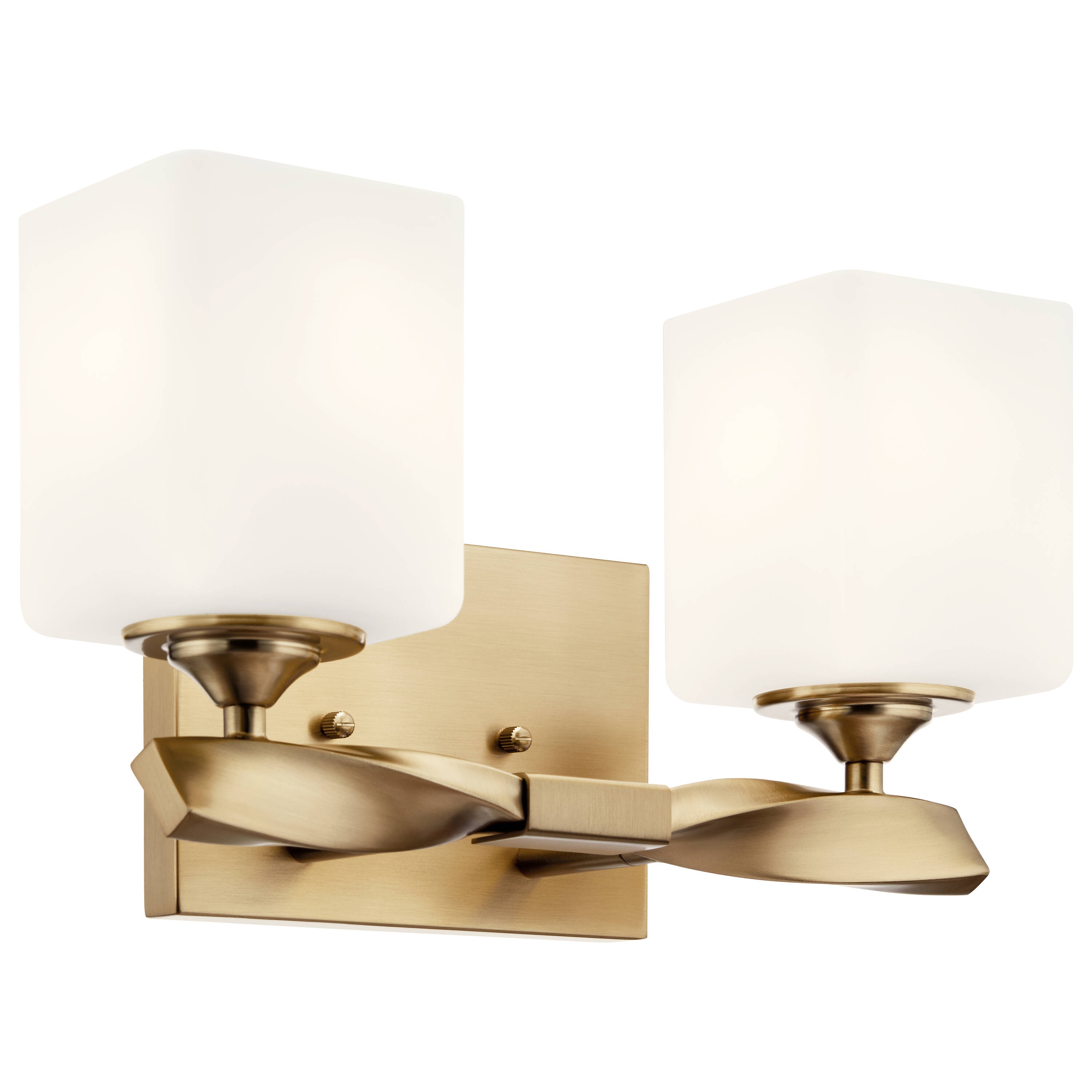 Kichler 55001CPZ Marette 13.5-in 2 -Light Gold Transitional Vanity light