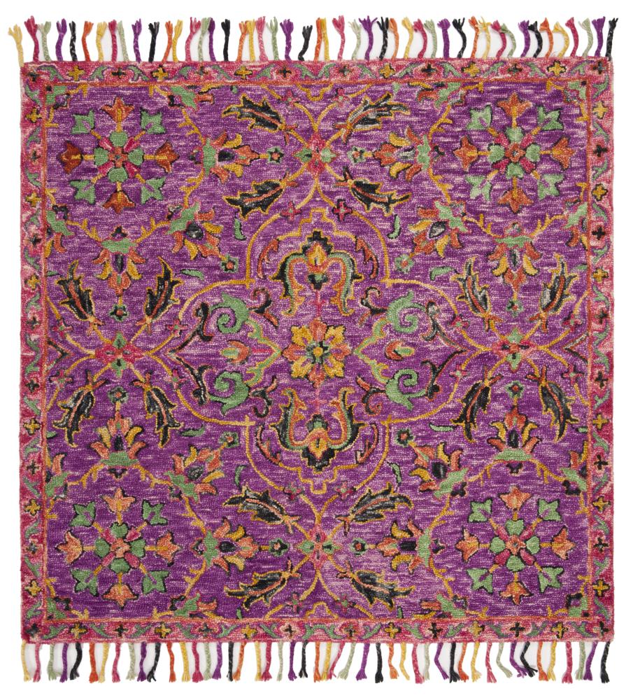 Safavieh BLM451A-6SQ Blossom Penelope 6 x 6 (ft) Tufted Wool Purple/Multi Square Indoor Floral/Botanical Area rug