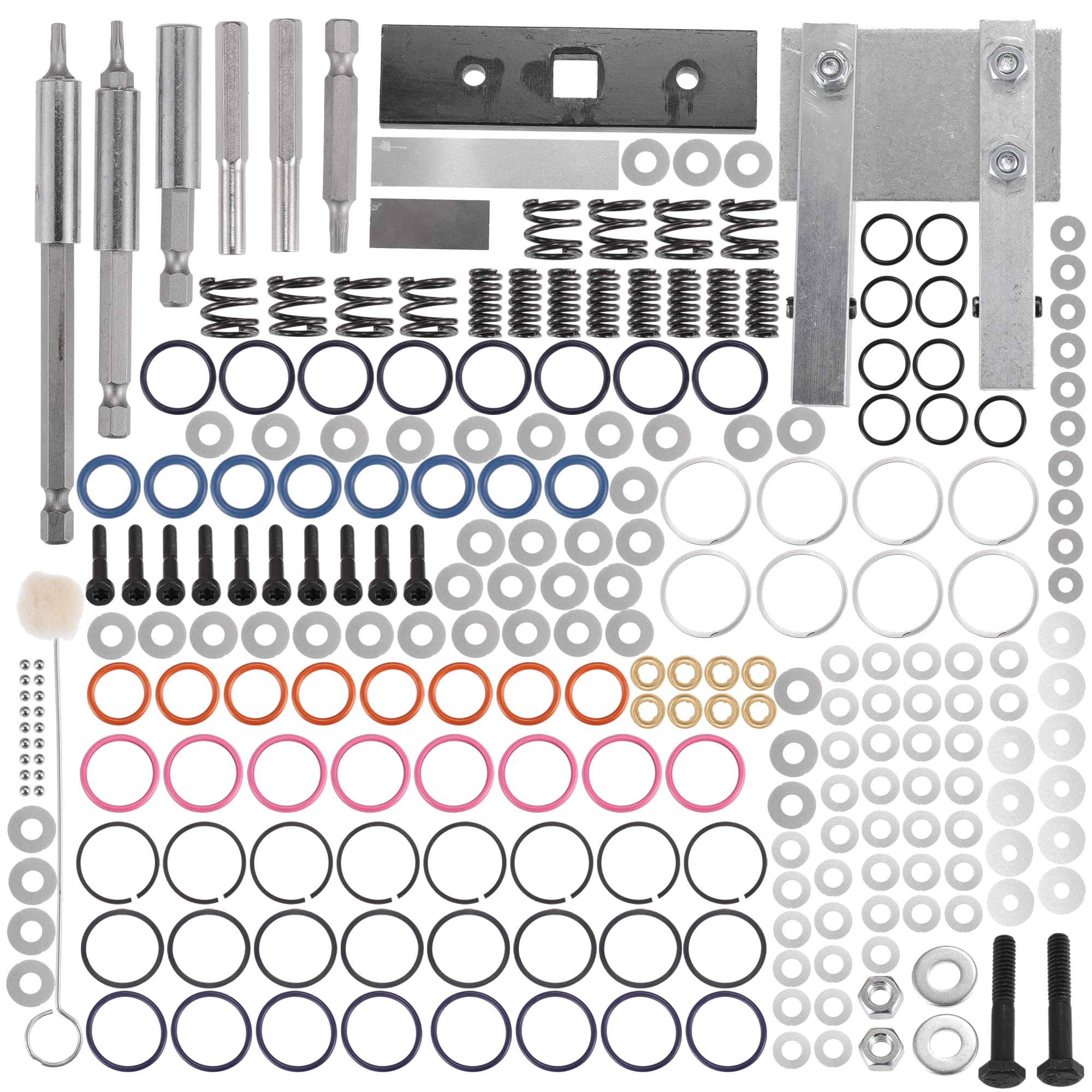Unique Bargains 7.3L Injector Rebuild Kit with Vice Clamp Special Tools Springs and O-Ring Seal Kit for Ford 7.3L 1994-2003 / Durable / 1 Set #S26011400UX1707