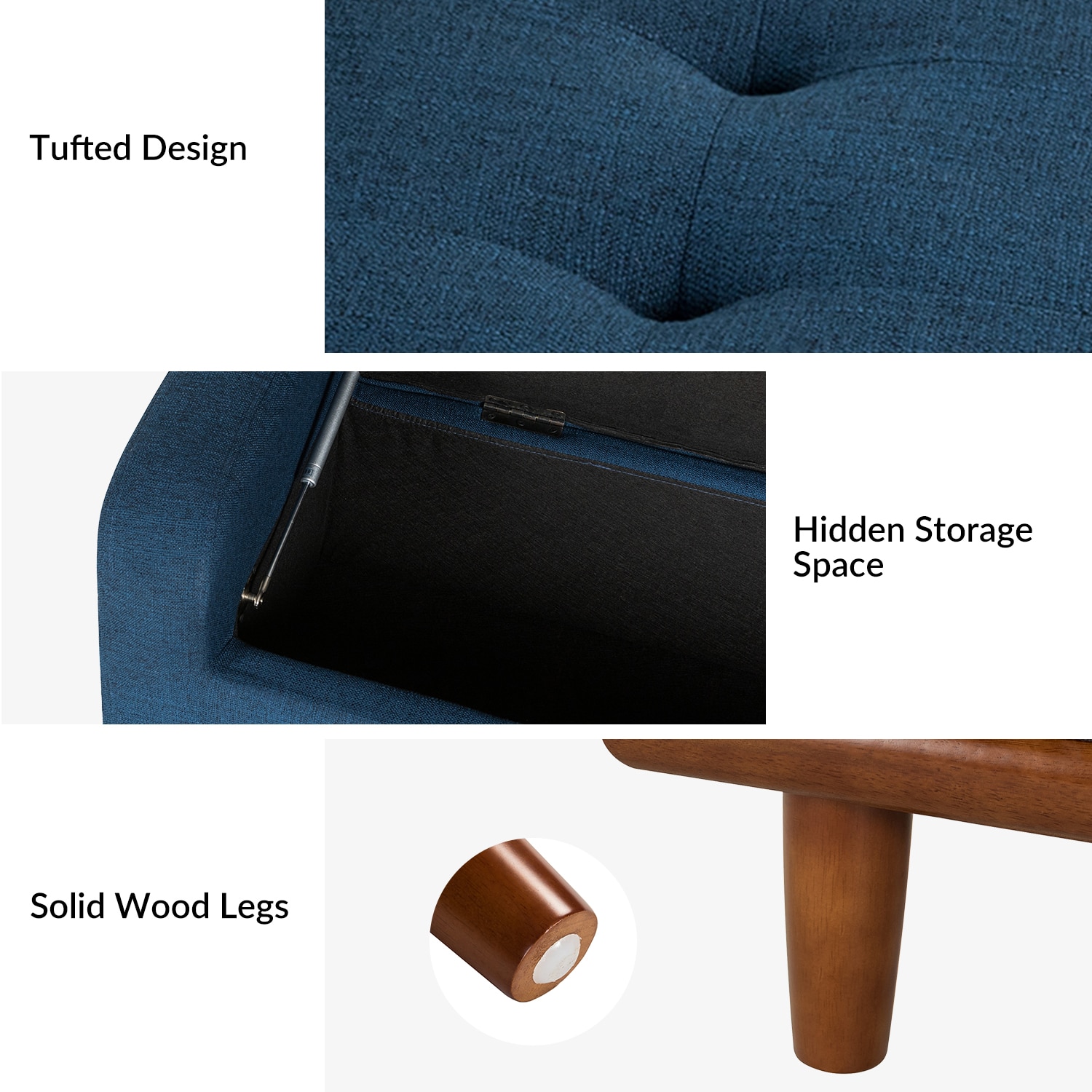 14 Karat Home BEOY0568-NAVY bench - View #4