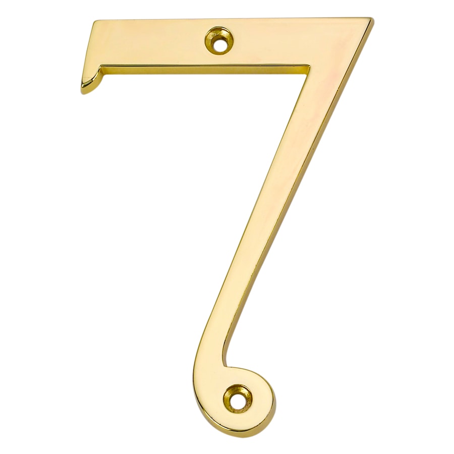 Gatehouse 27017BABLG 4-in Polished Brass Number 7