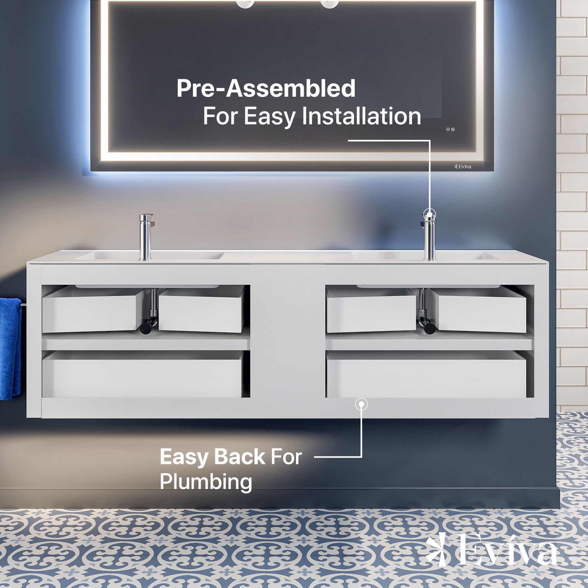 Eviva EVVN777-75BLU-WH Bath-Vanity-Combo - View #6