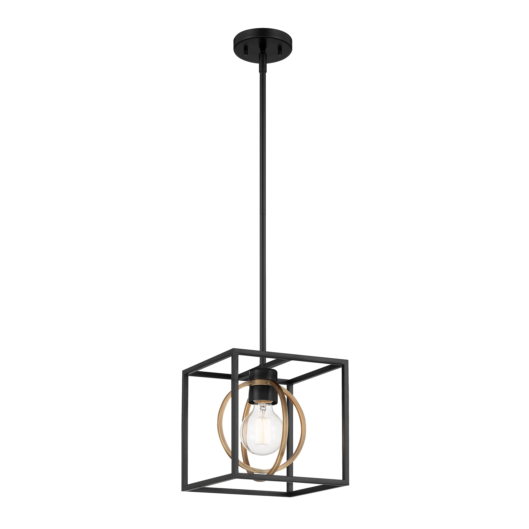 Kew Gardens Geometric Matte Black 8.5'' Pendant Light
