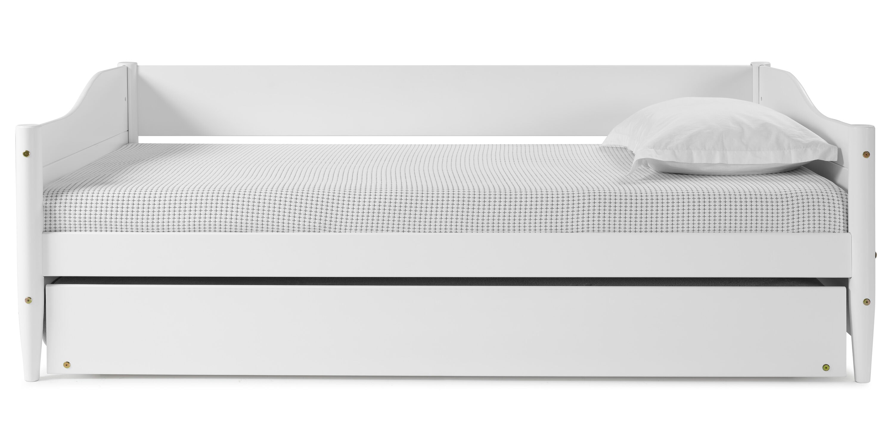 Camaflexi MDC4003 Mid-Century Modern White Twin Wood Daybed Bed