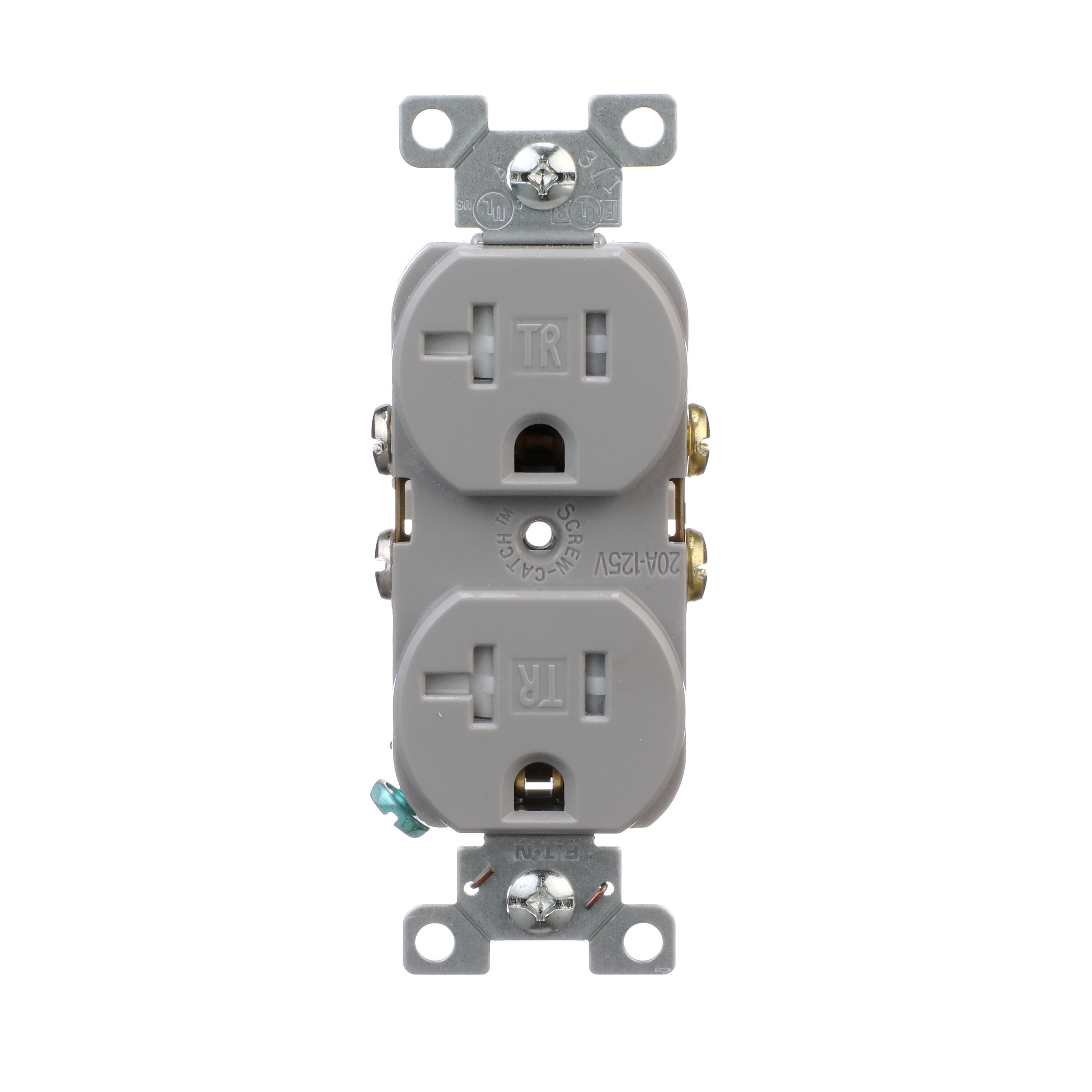 Eaton TRBR20GY-BX-LW Arrow Hart 20 -Amp 125-volt Tamper Resistant Residential/Commercial Duplex Outlet , Gray
