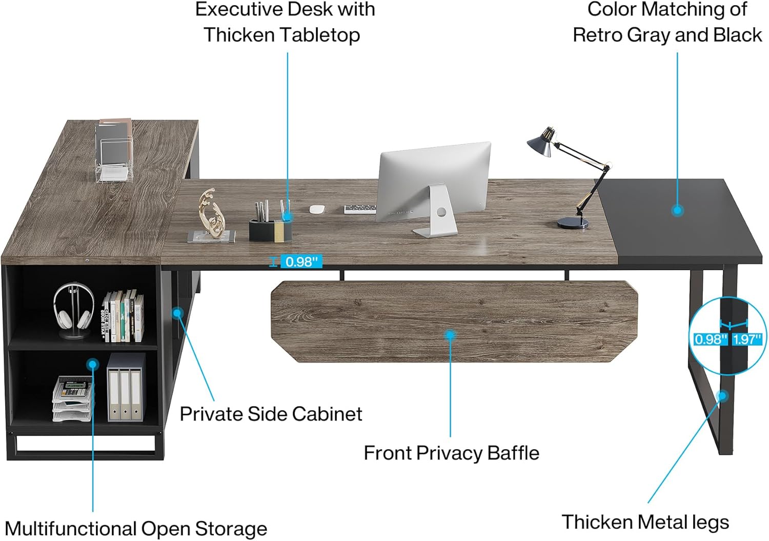 Tribesigns LWFD-XK00665 Office-Tables - View #5