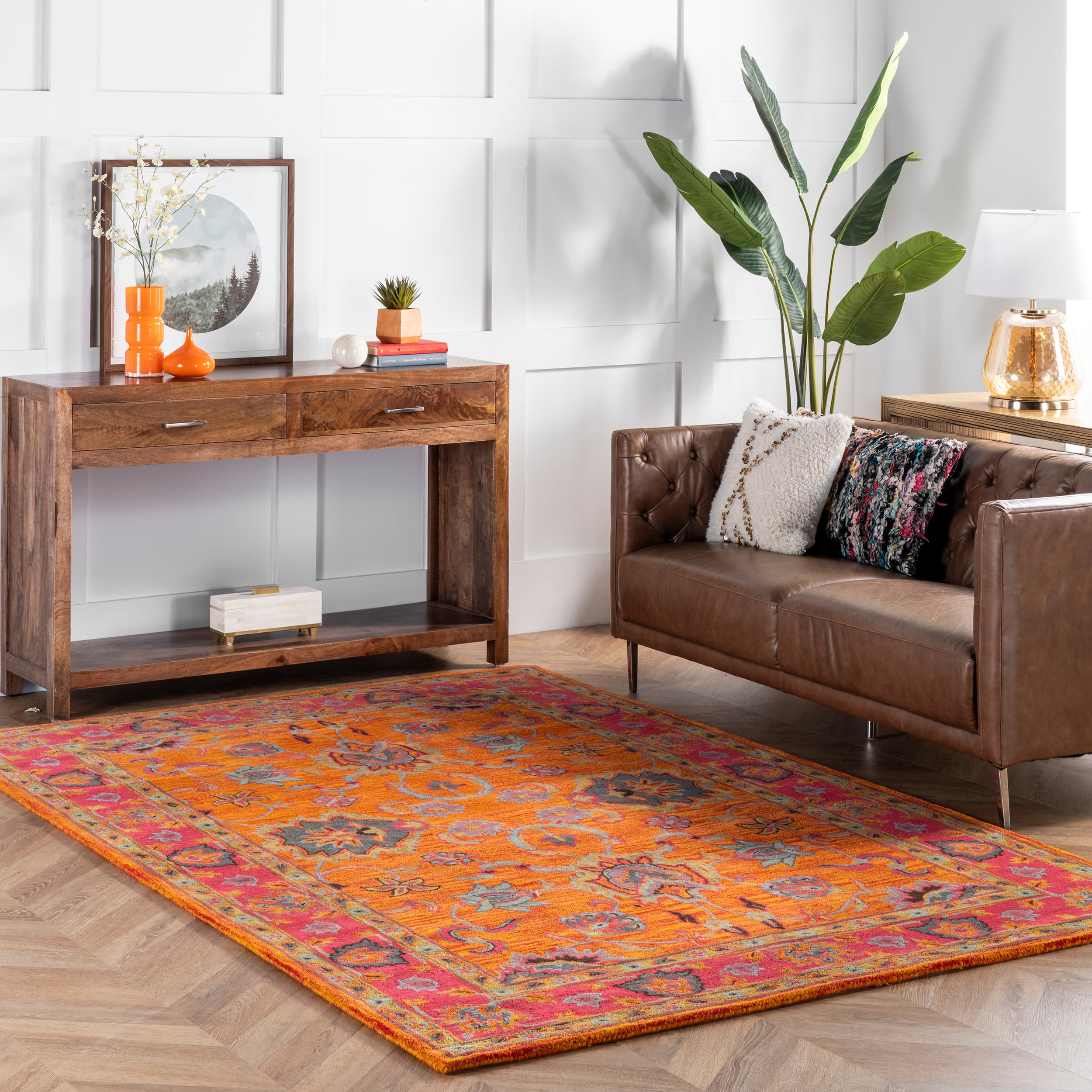 nuLOOM SPRE21A-76096 8 x 10 (ft) Tufted Wool Multi Rectangular Indoor Abstract Moroccan Area rug