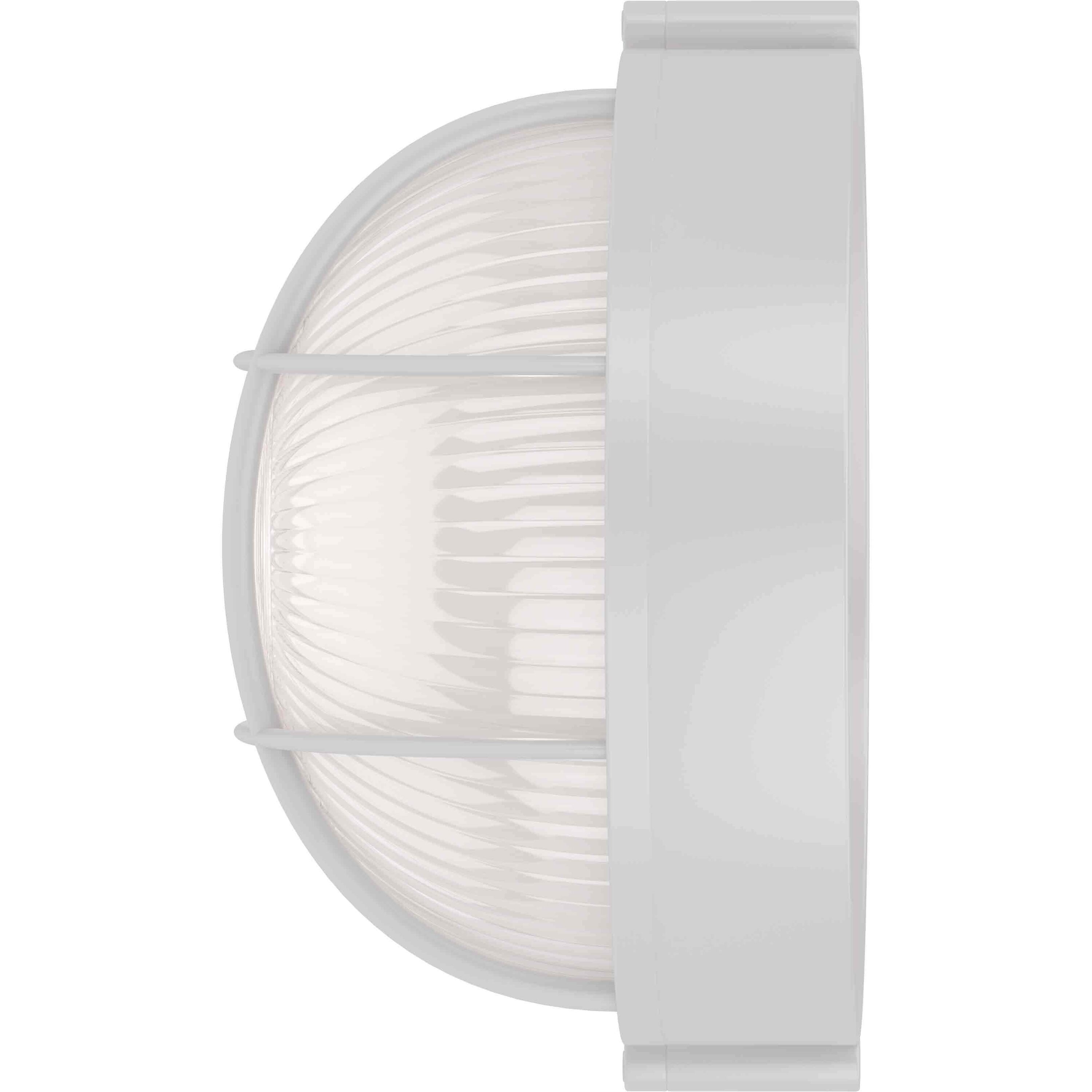 Luminous White Aluminum 7.5" Outdoor Bulkhead Light with Frosted Glass