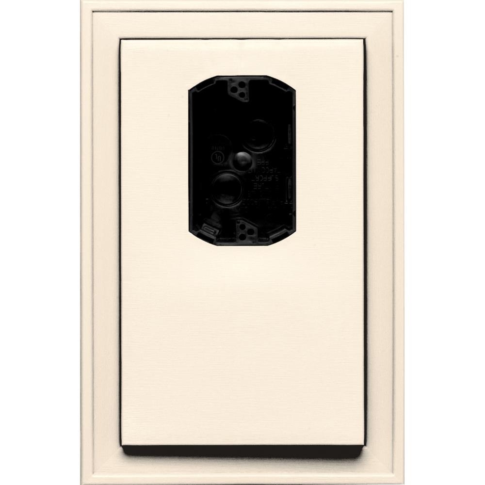 Builders Edge 130120005021 8.125-in x 12-in Sandstone Beige Vinyl Electrical Mounting Block
