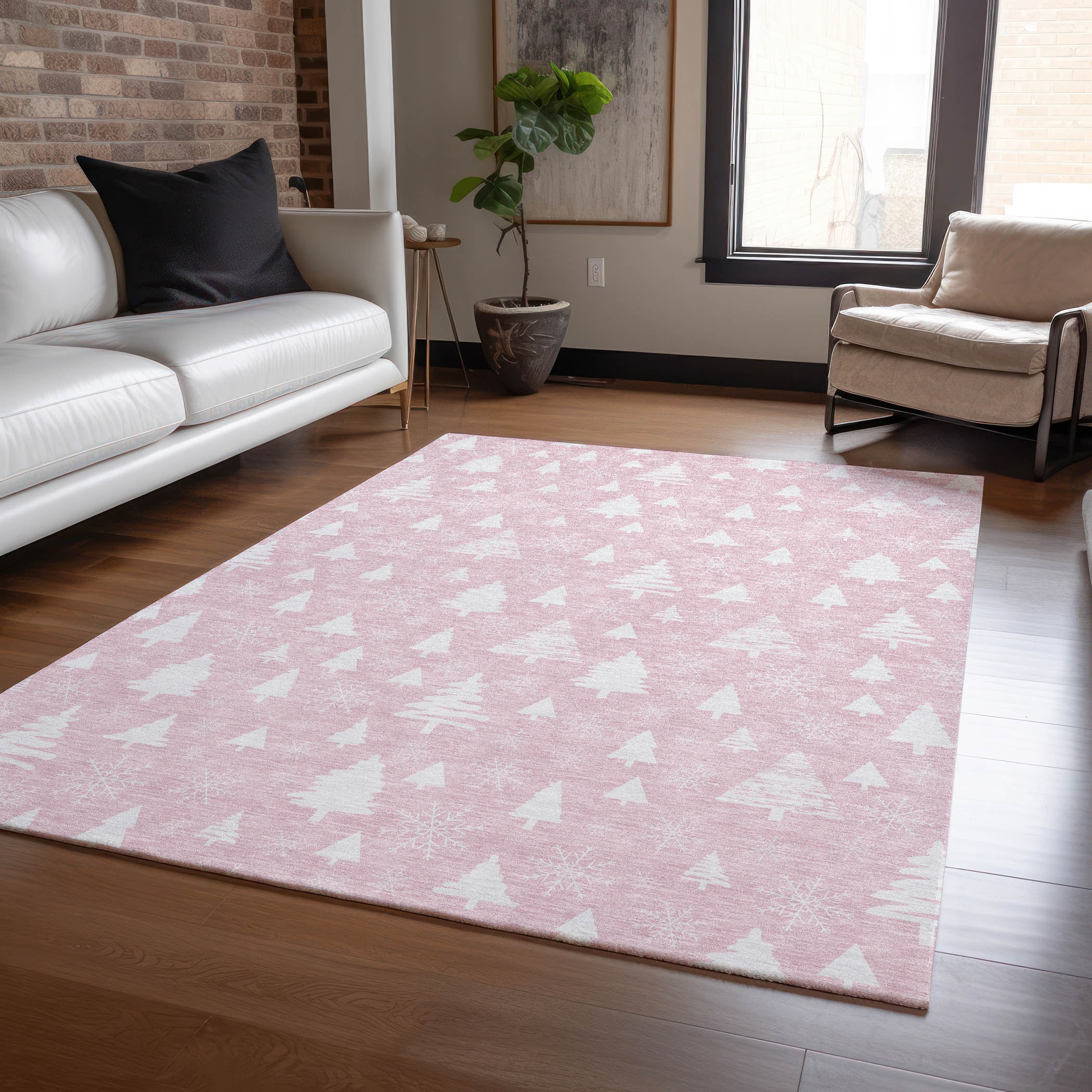 Addison Rugs ACN1815PI30X46 Chantille ACN1815PI 2 x 3 (ft) Loomed Polyester Pink Rectangular Indoor/Outdoor Machine washable Area rug