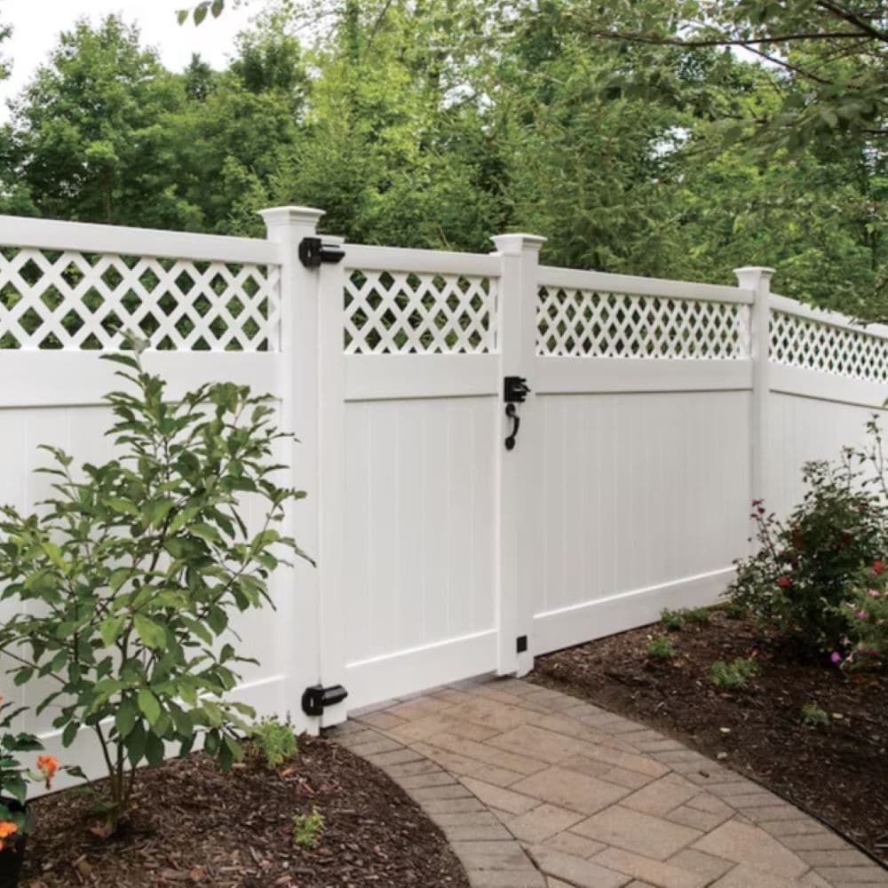 Capital Railing VGPL65W 6-ft H x 5-ft W White Vinyl Lattice-top Fence gate (Unassembled)