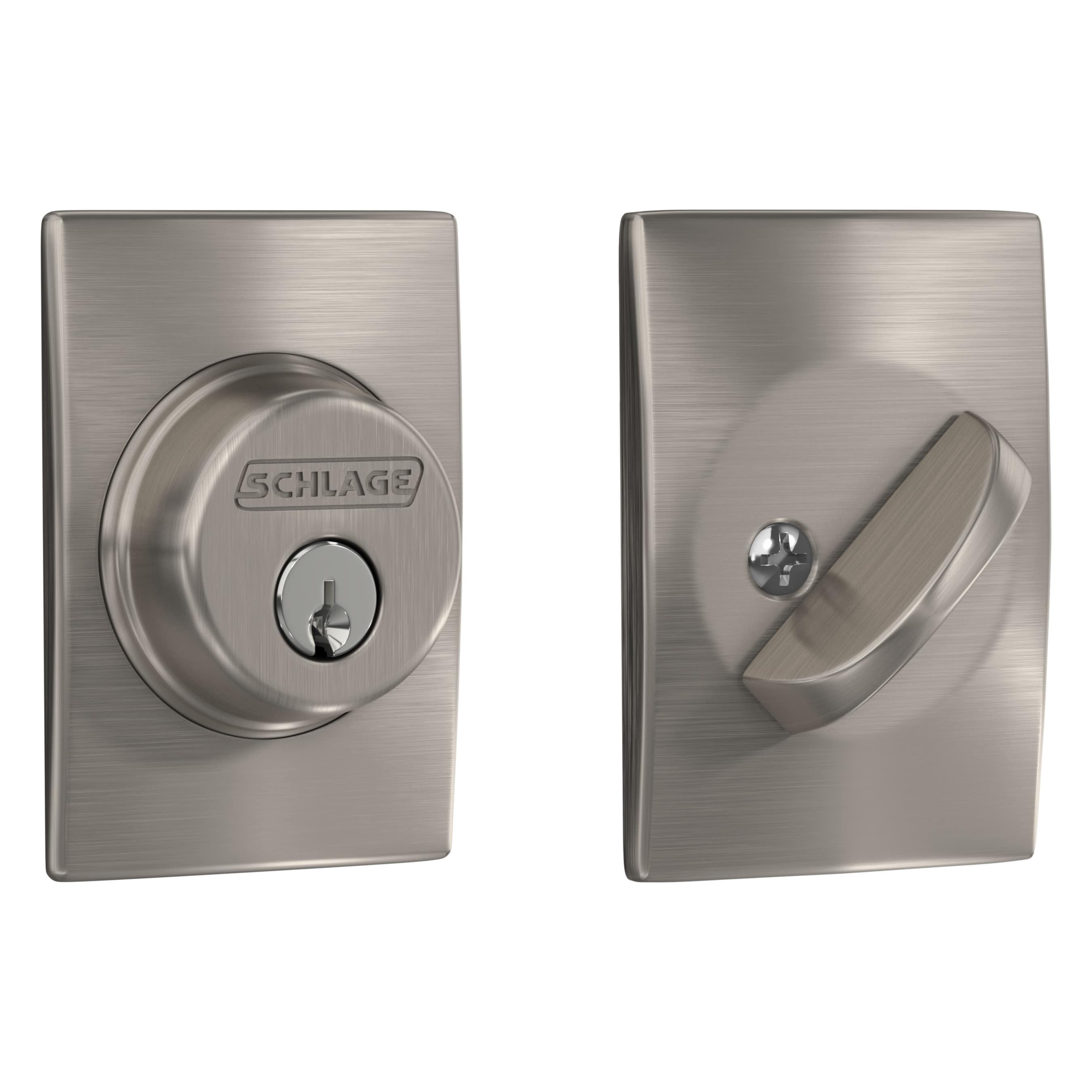 Schlage B60 N CEN 619 Single Cylinder Satin Nickel Single Cylinder Deadbolt