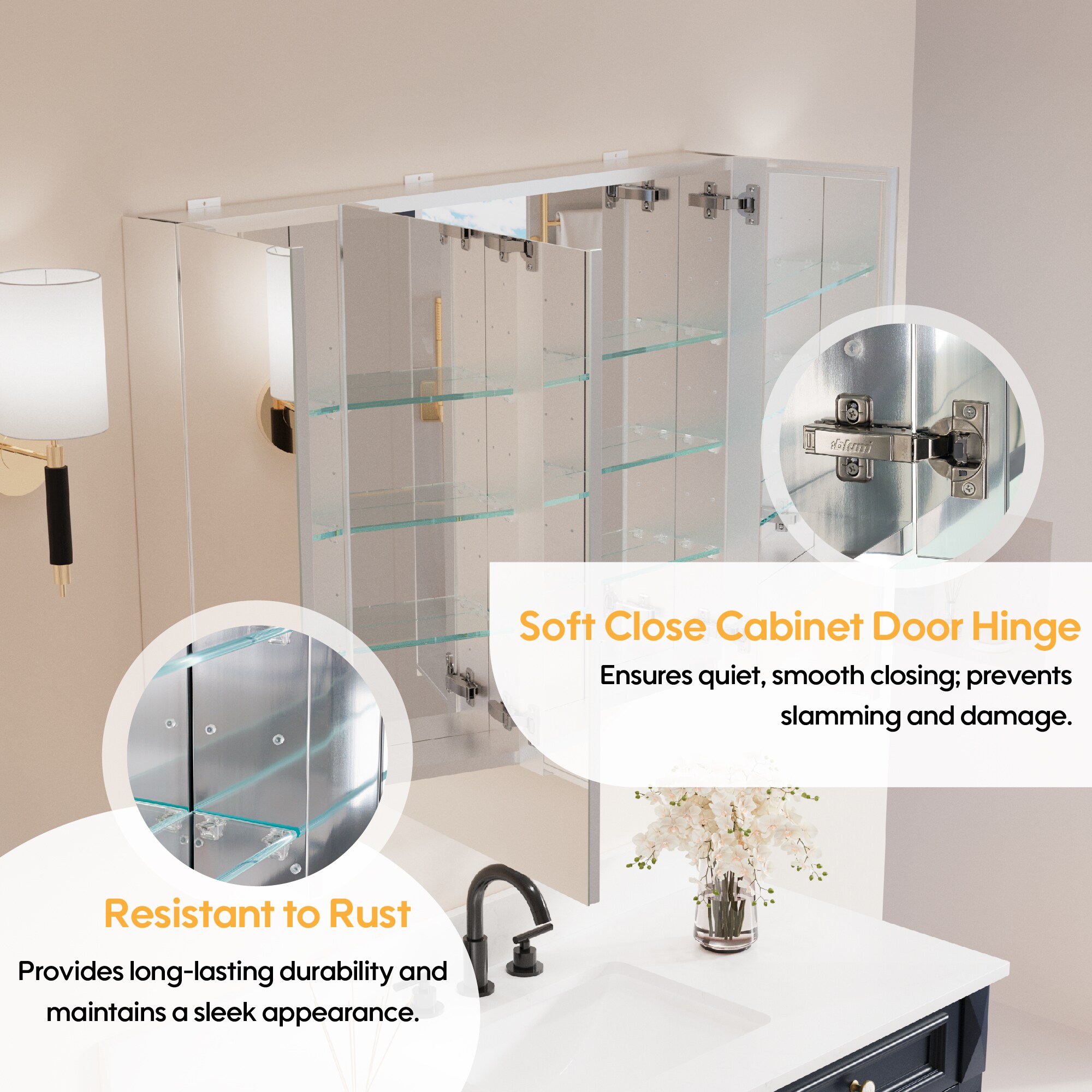 Forclover ASM-JG232H Bathroom-Medicine-Cabinets - View #4