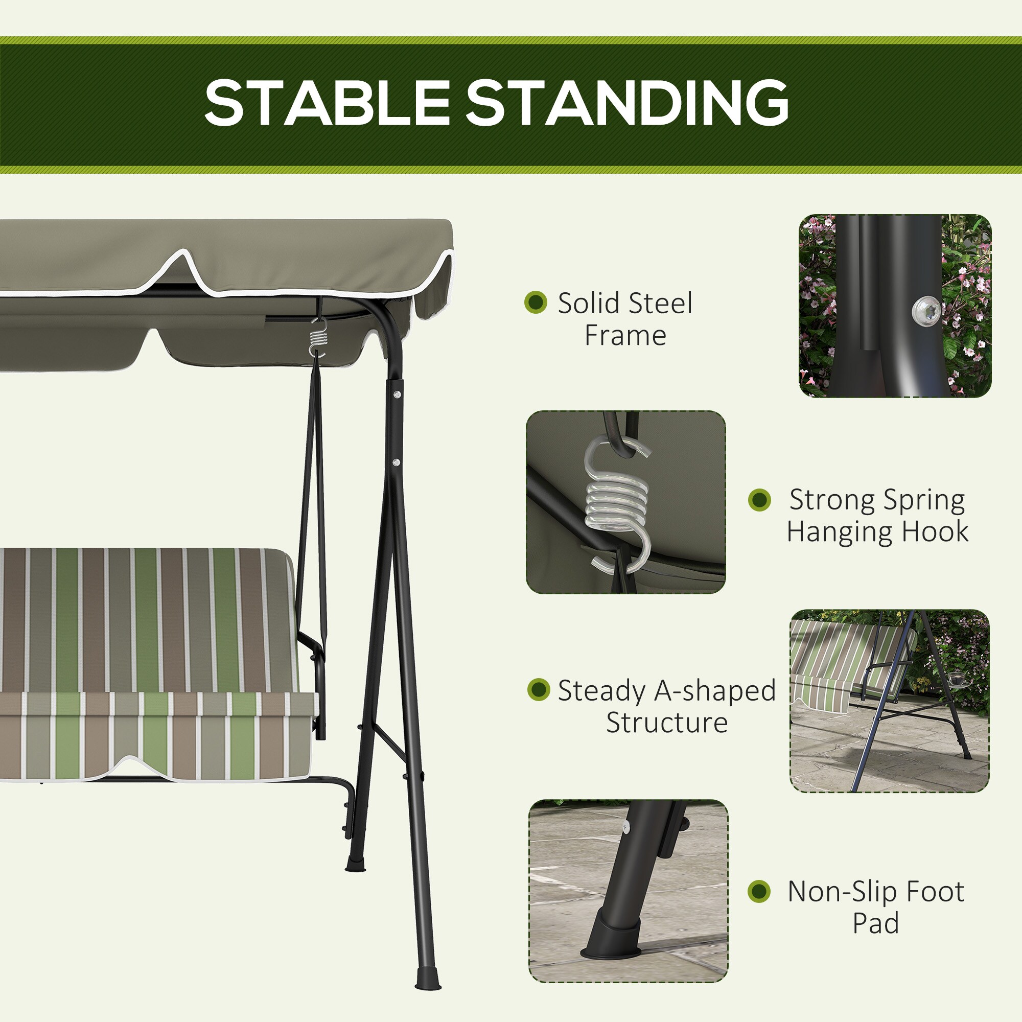 Forclover HYFE-10403NY Replace-Porch-Swing-Glider-Tops - View #7