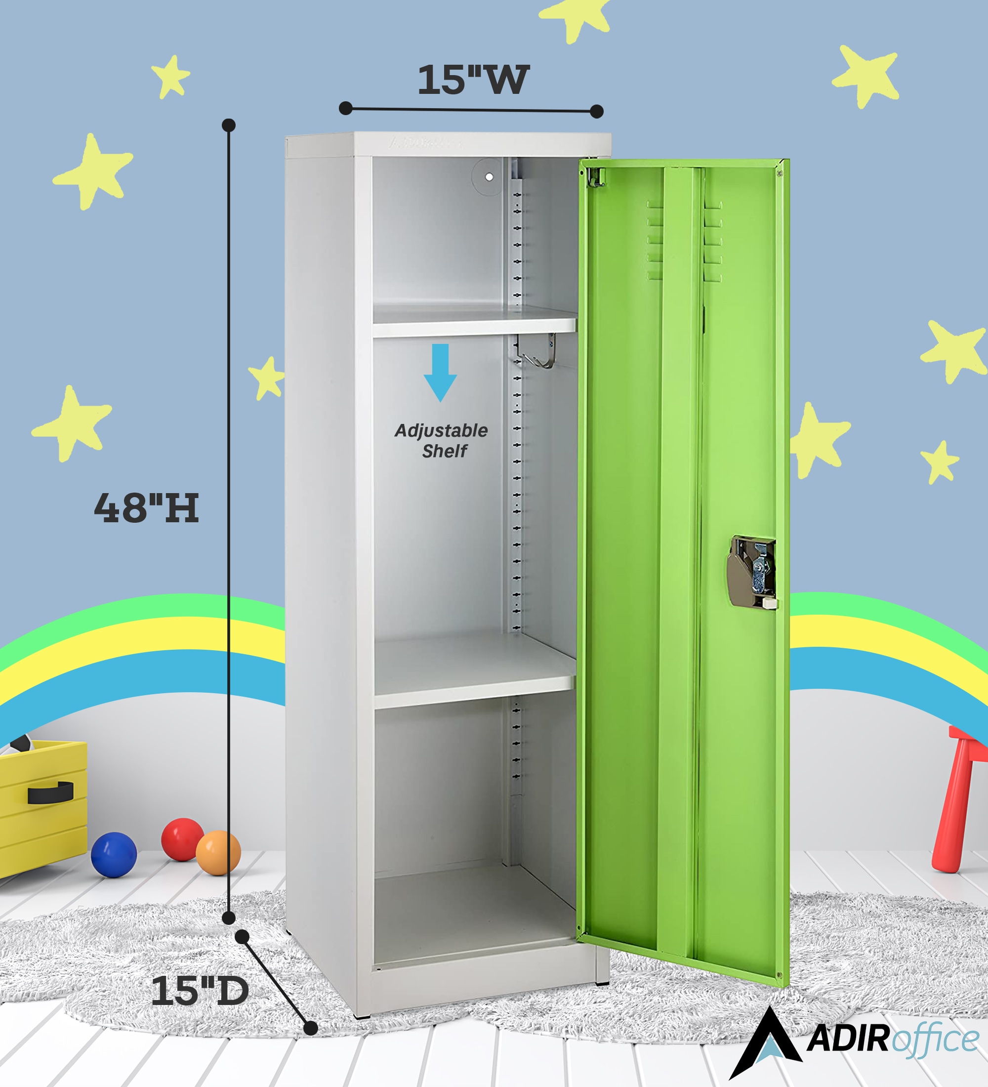 AdirOffice 629-01-GRN-2PK Storage-Lockers - View #9