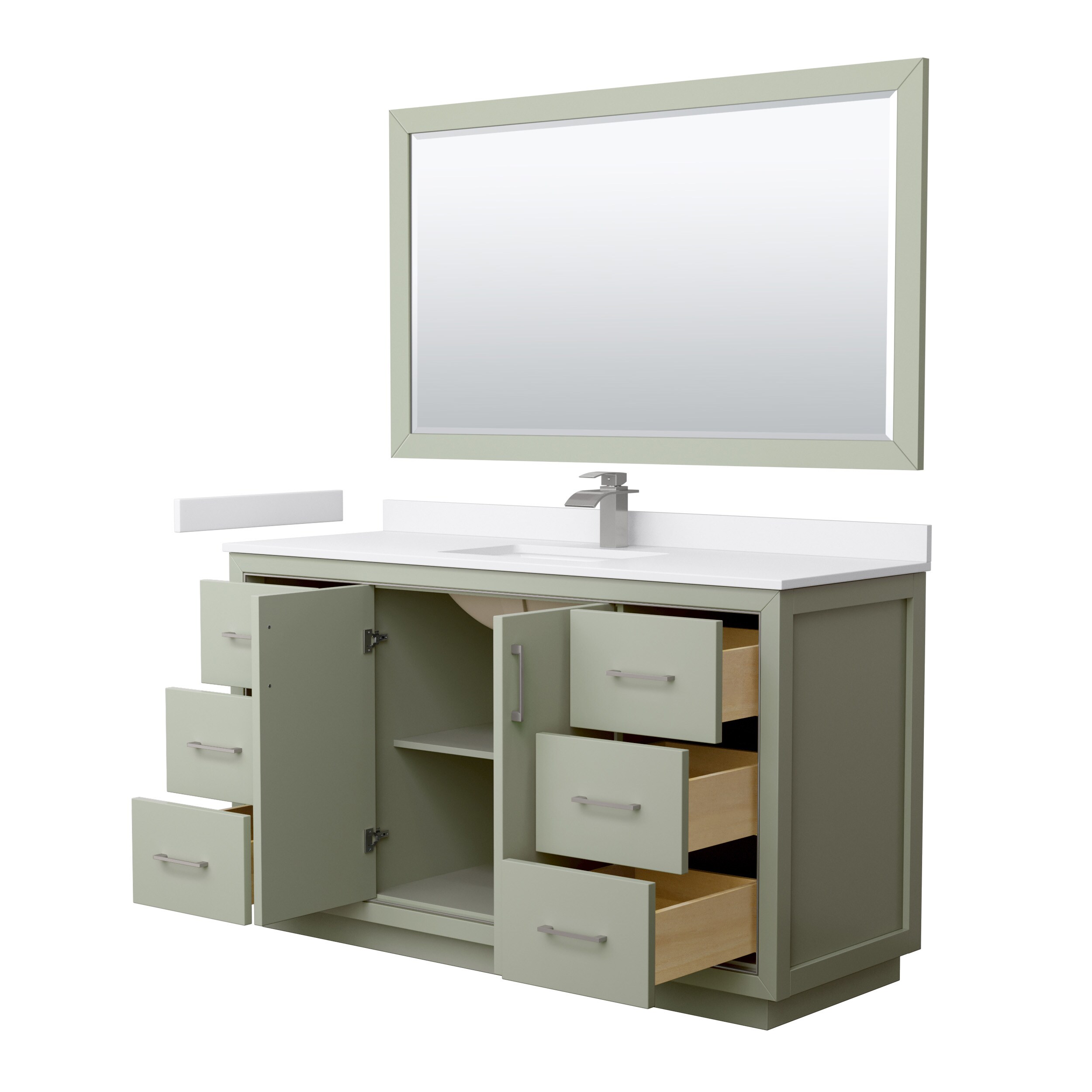 Wyndham Collection WCF111160SLGWCUNSM58 Bath-Vanity-Combo - View #2