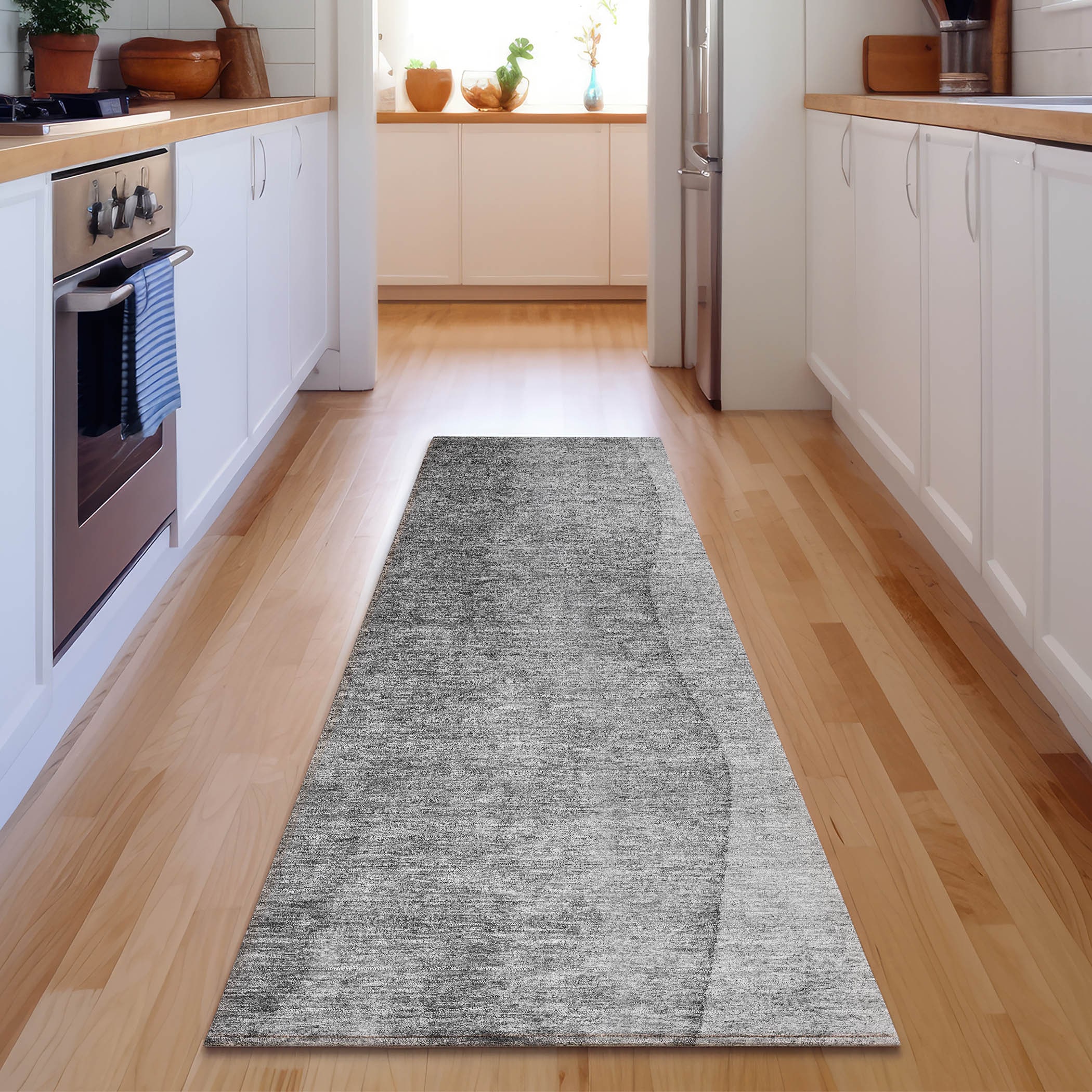 Addison Rugs AMF625GY2X8 Mayfield AMF625GY 2 x 7 (ft) Polyester Gray Rectangular Indoor Ombre Machine washable Runner rug