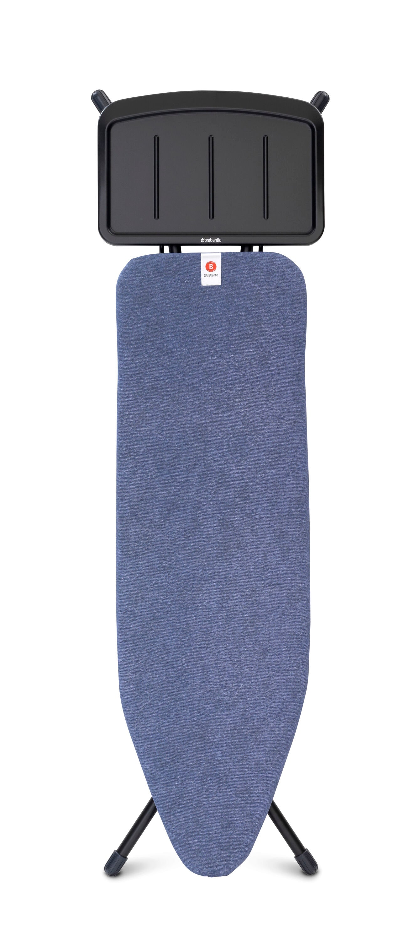 Denim Blue Freestanding Ironing Board with Metal Steam Unit Holder