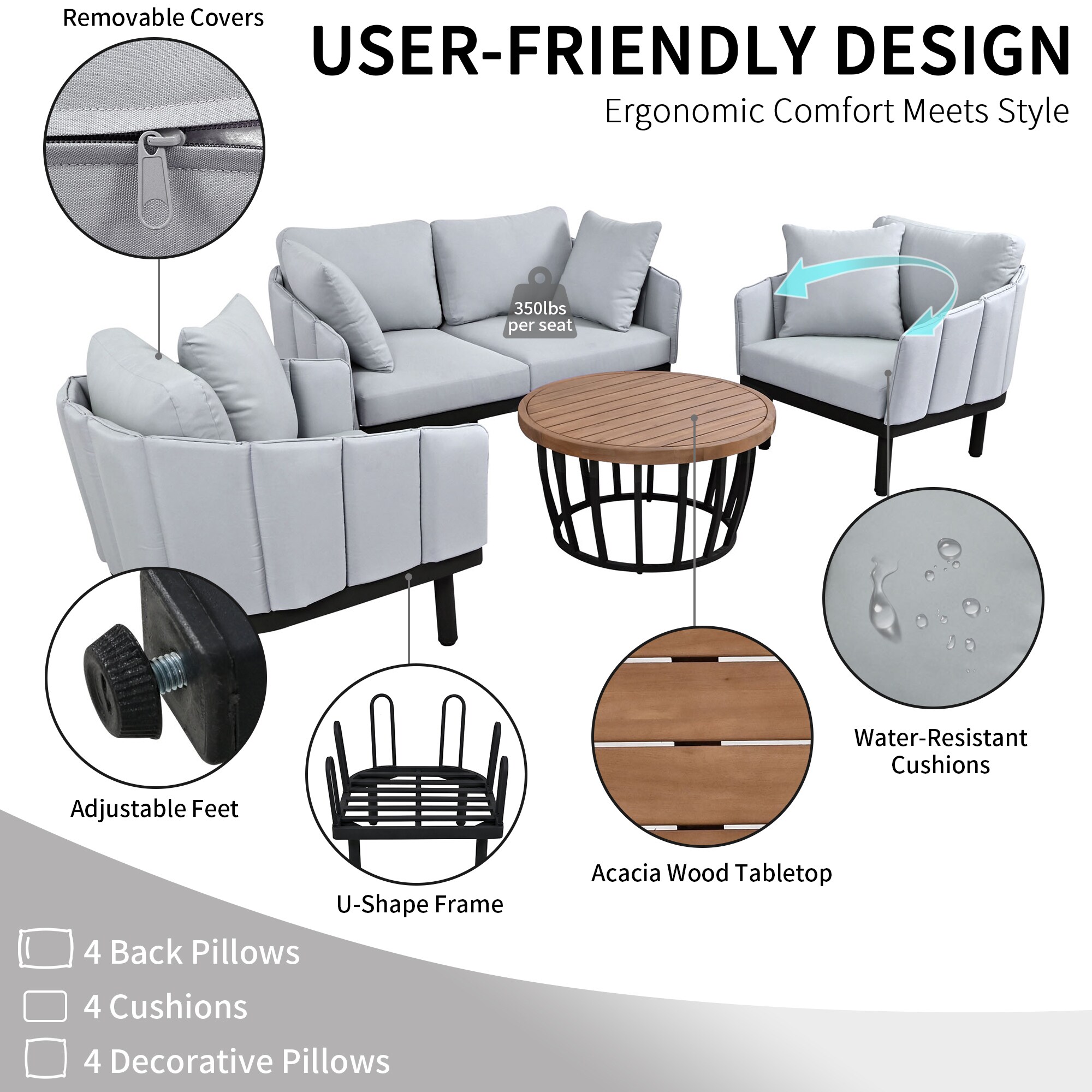 Bayfeve BFTP-12E-PCS Patio-Conversation-Sets - View #7