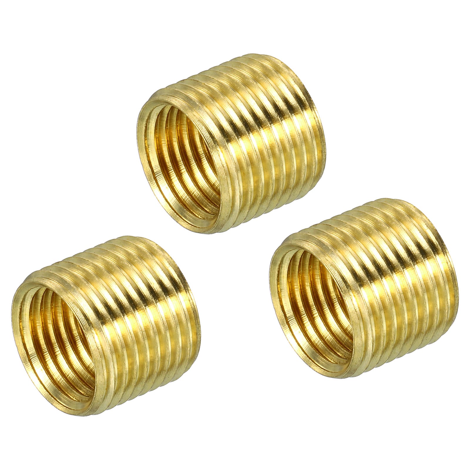 Unique Bargains Thread Reducing Nuts Insert M12 x 1mm Male to M10 x 1mm Female Brass Adapters 10mm Long Pipe Fitting Conversion Sleeve Reducer 3pcs #S26032400UX5282