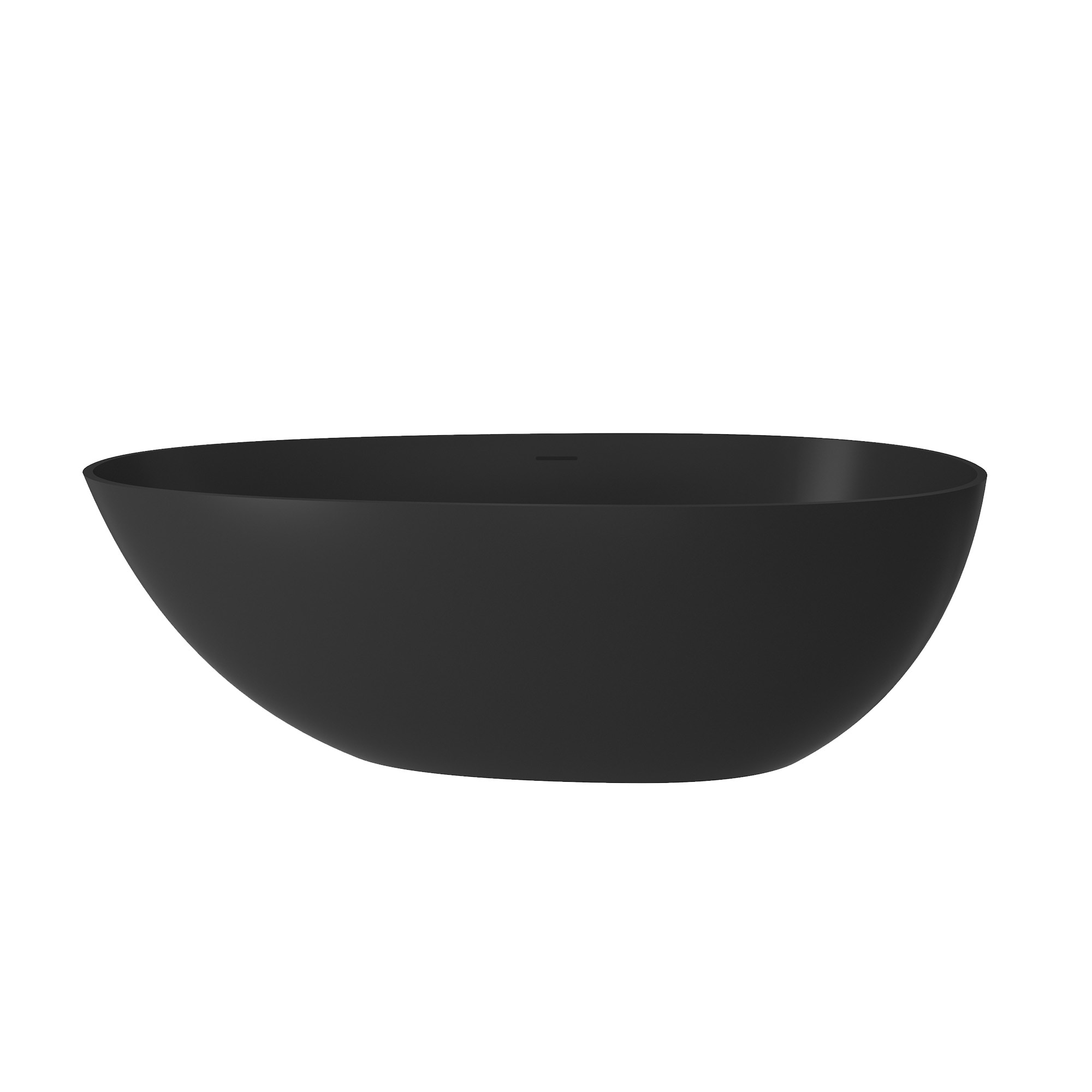 CASAINC CA-TC-8320 59" Solid Surface Freestanding Bathtub in Matte Black 30.71-Inches x 59-Inches Matte Black Solid surface Oval Freestanding Soaking bathtub Drain ( Center Drain )