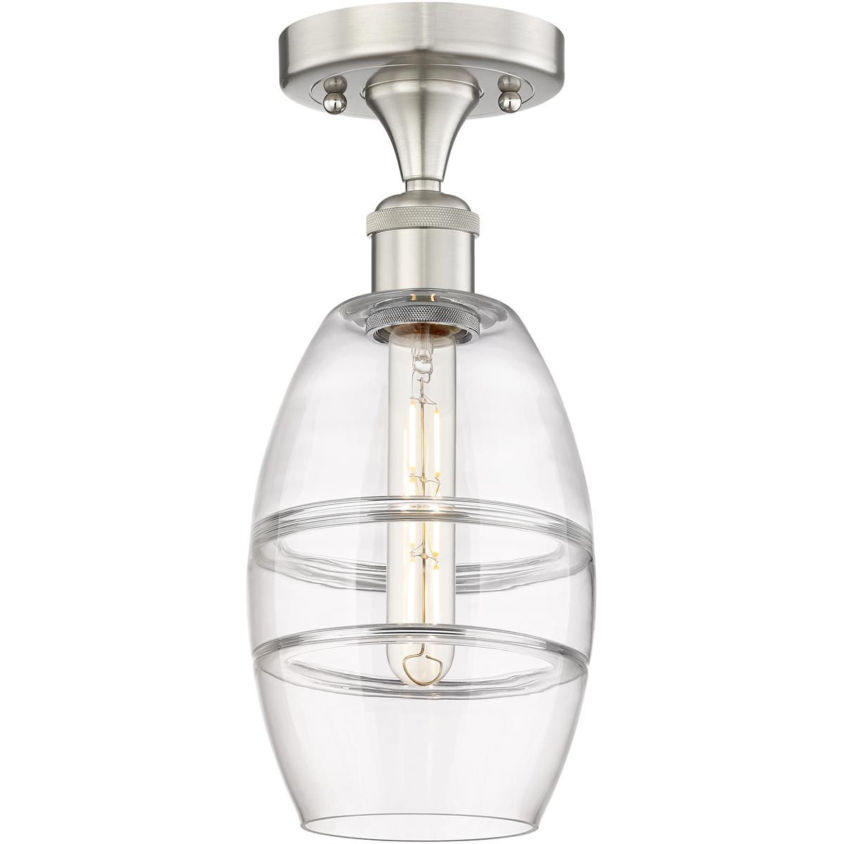 Innovations Lighting 2675059 616-1F-SN-G557-6CL Edison Vaz Semi-Flush Mount