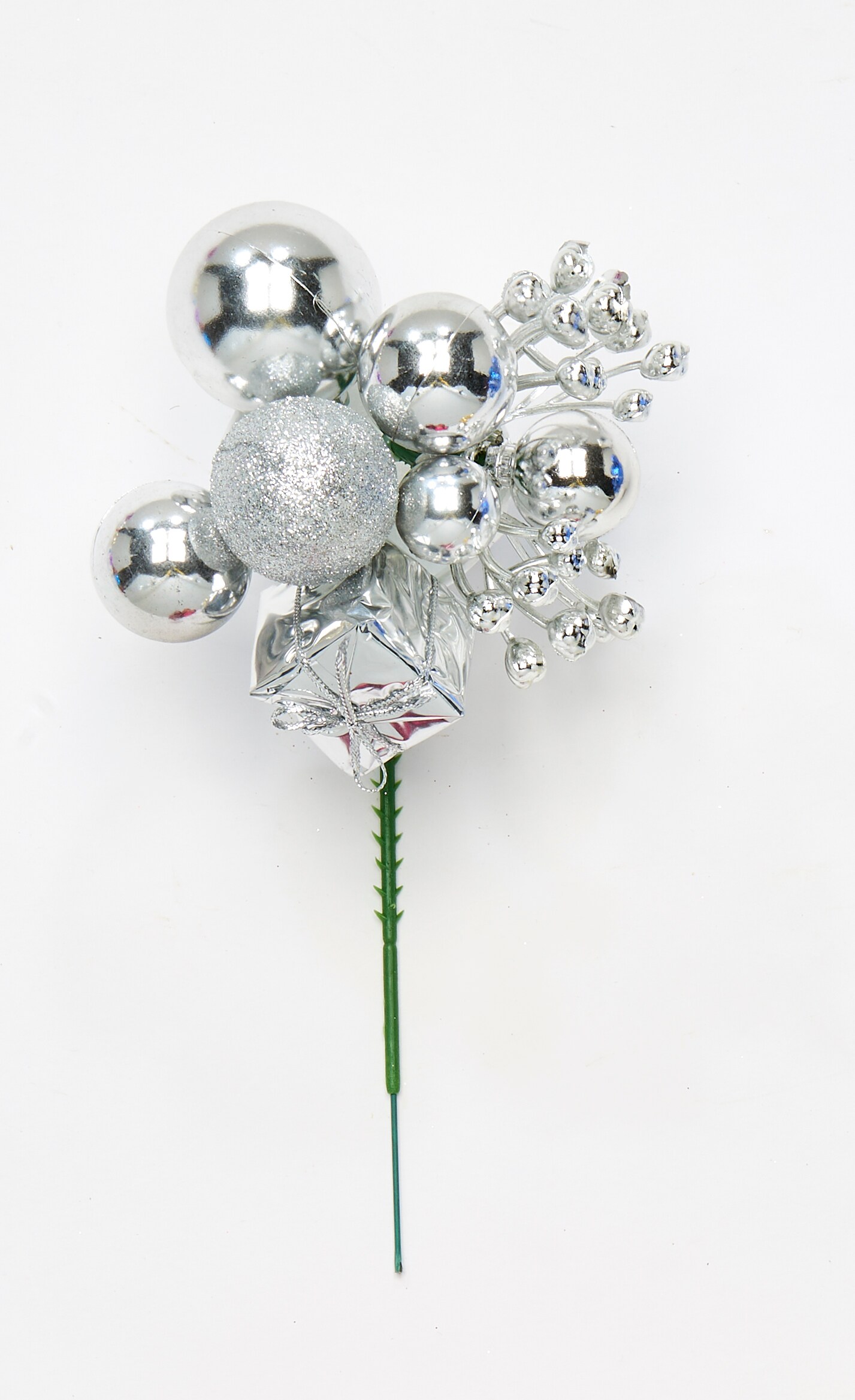 Worth Imports 12-Pack Silver Ball Spray Christmas Tree Pick in the