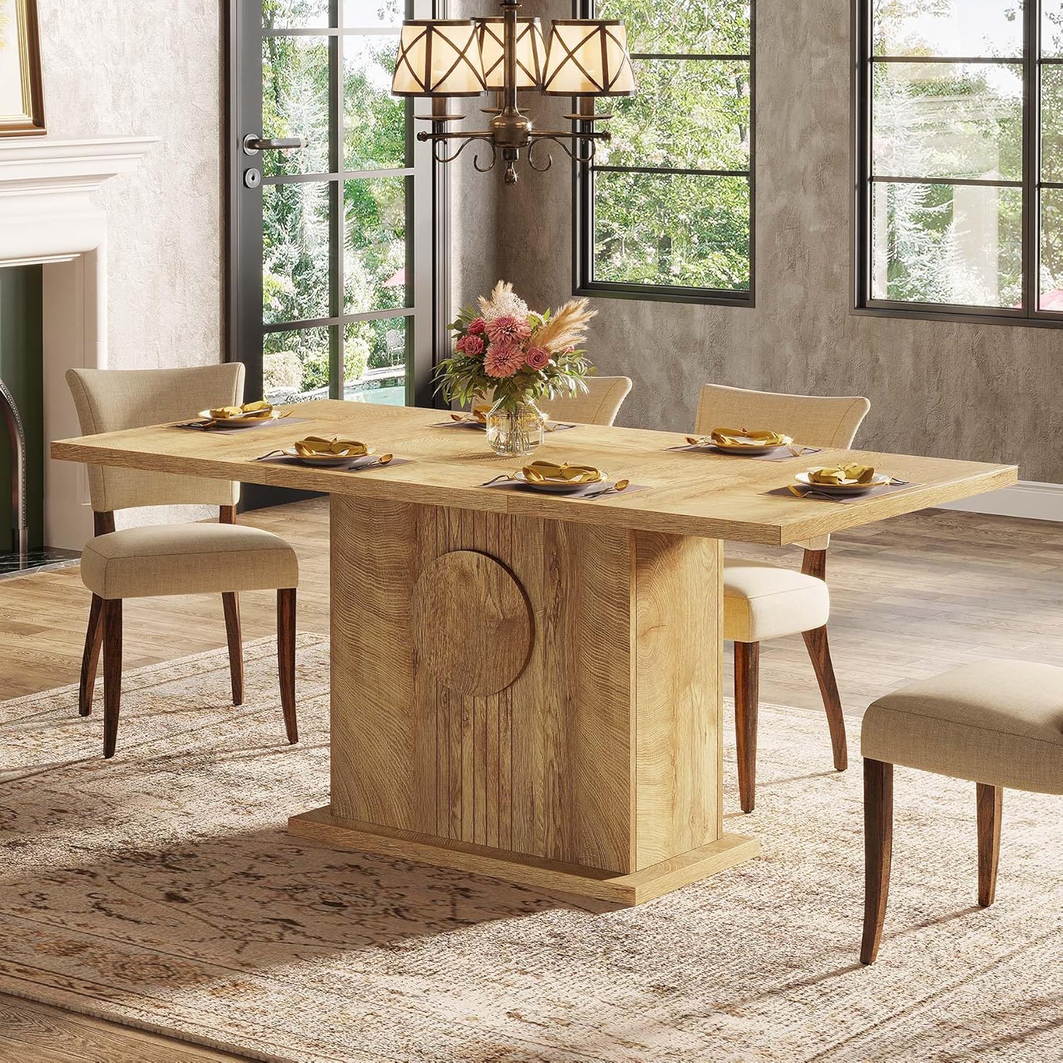 Tribesigns 55 inches Rectangular Dining Table for 4 to 6 People ...
