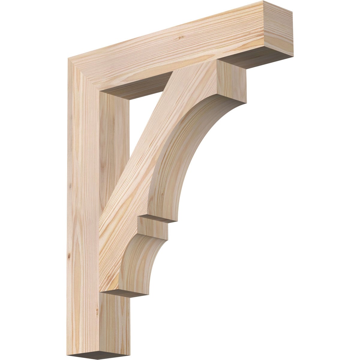 Ekena Millwork BKT04X20X24BOA05SDF Balboa block smooth 3-1/2-in x 20-in x 24-in Douglas fir Brown Wood Standard bracket