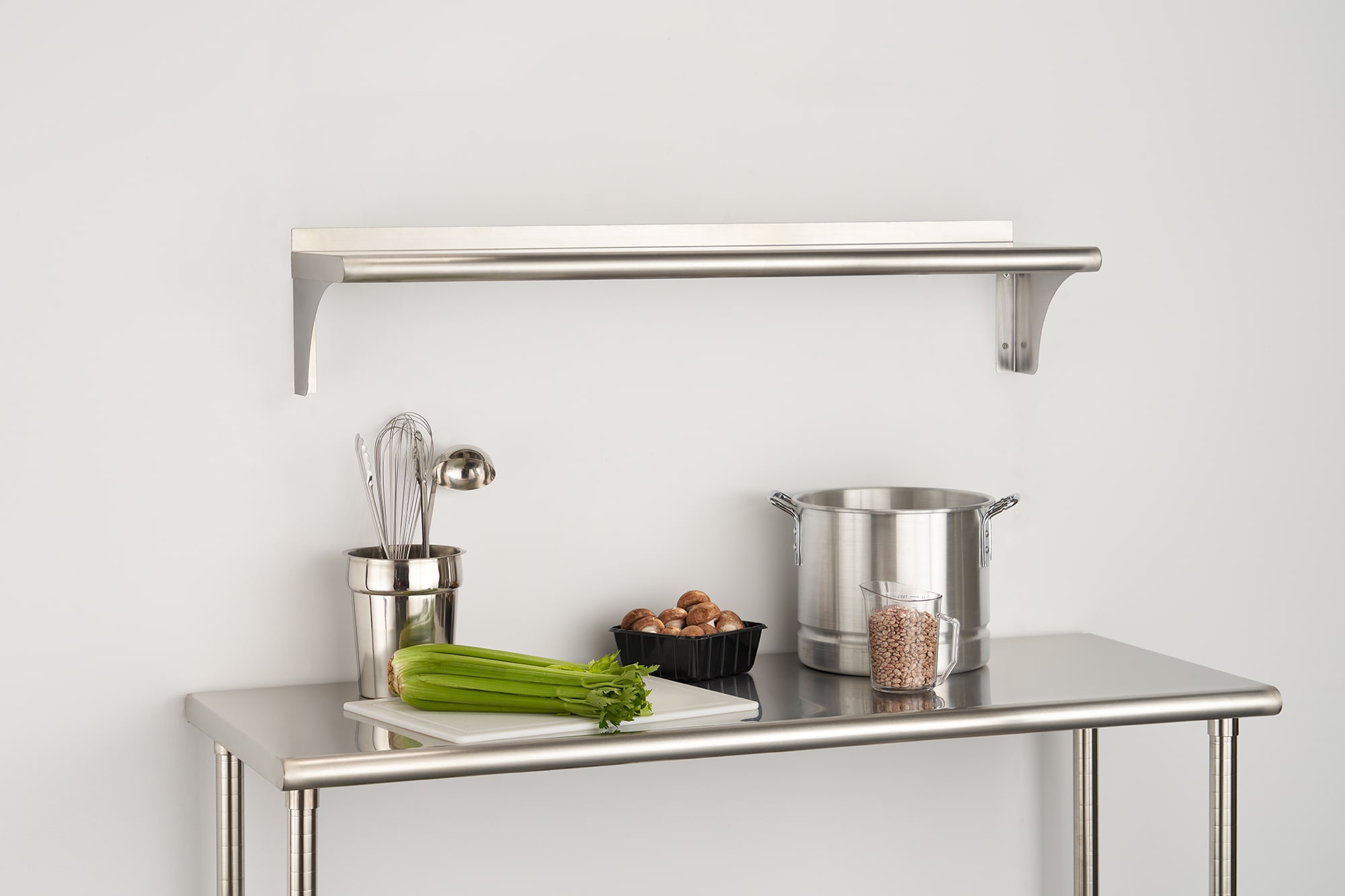 TRINITY Stainless Steel Stainless Steel Bracket Shelf 24-in L x 12-in D (2  Decorative Shelves) in the Wall Mounted Shelving department at