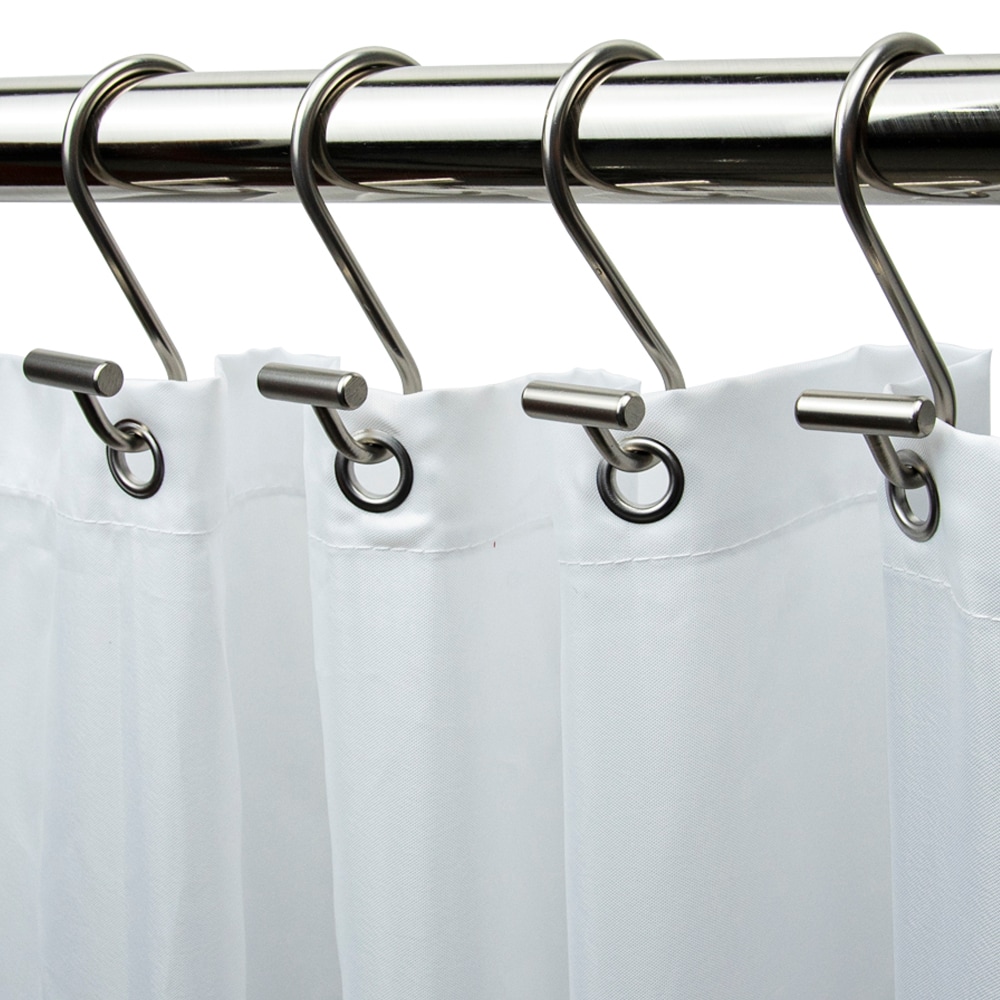 12-Pack Brushed Nickel Single Shower Curtain Hooks