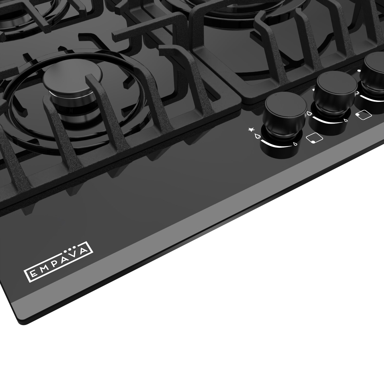 Empava 36in 5 Burners Black Gas Cooktop in the Gas Cooktops department