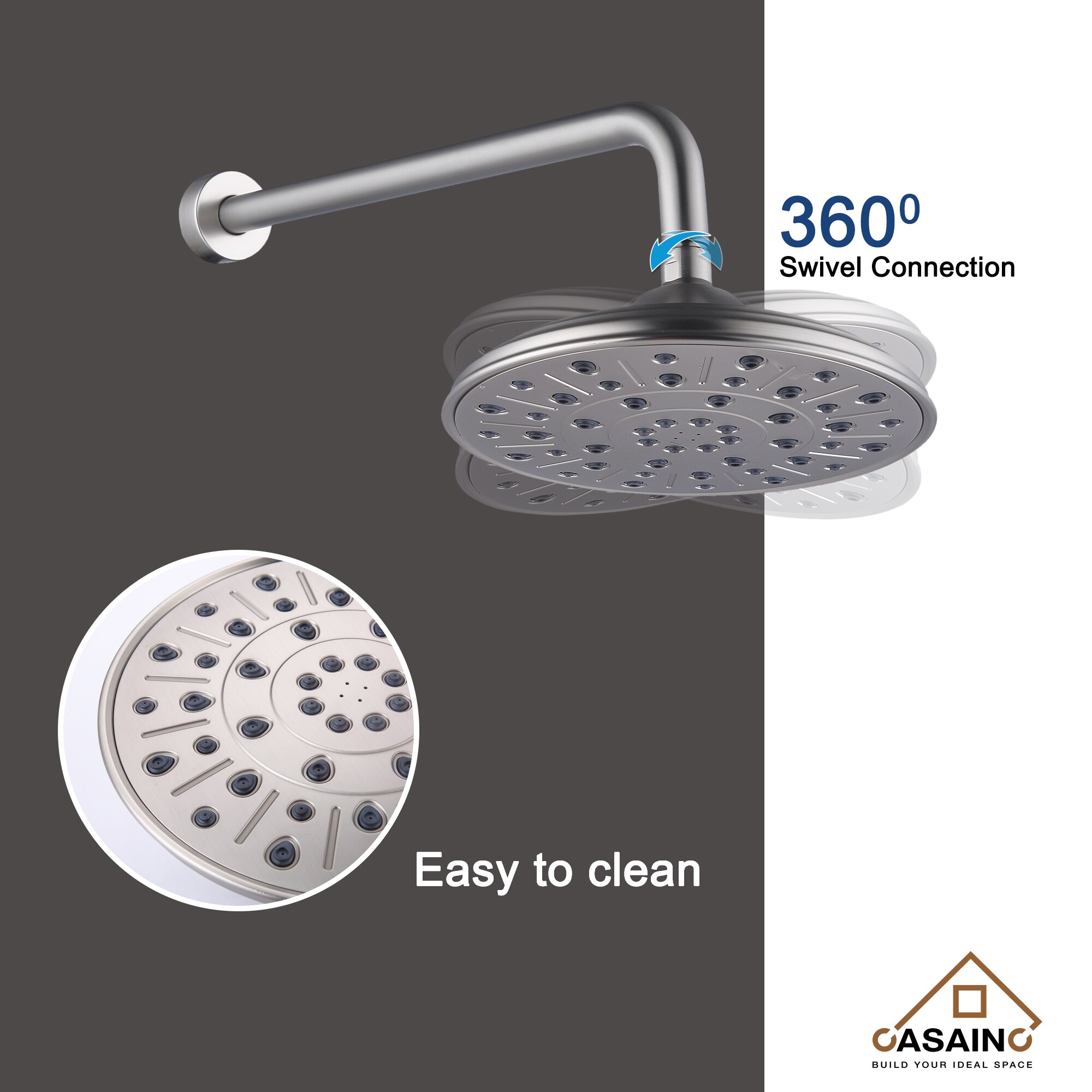 Matte Black Wall-Mounted Rain Shower System with Handheld