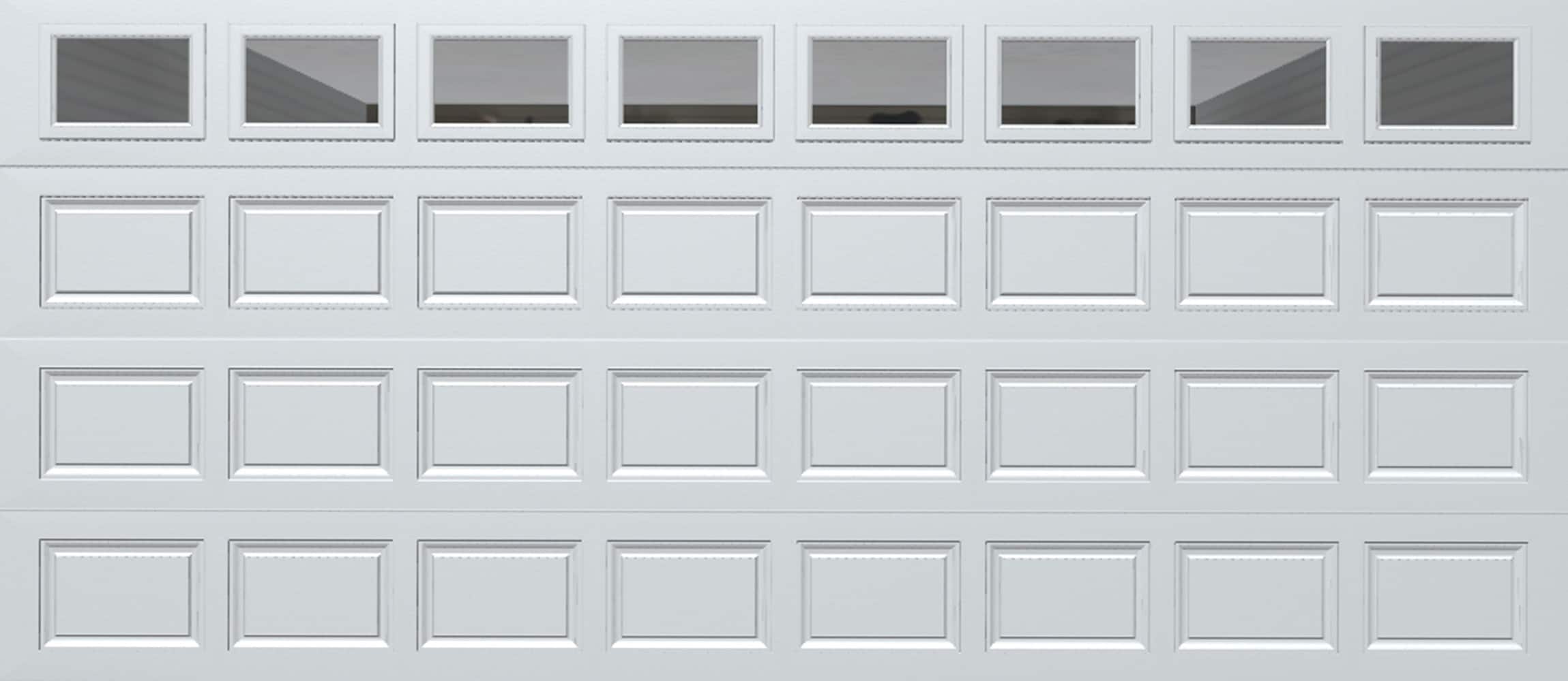 Wayne Dalton WD8000CWC167 Classic Steel Model 8000 16-ft x 7-ft White Double Garage Door with Windows