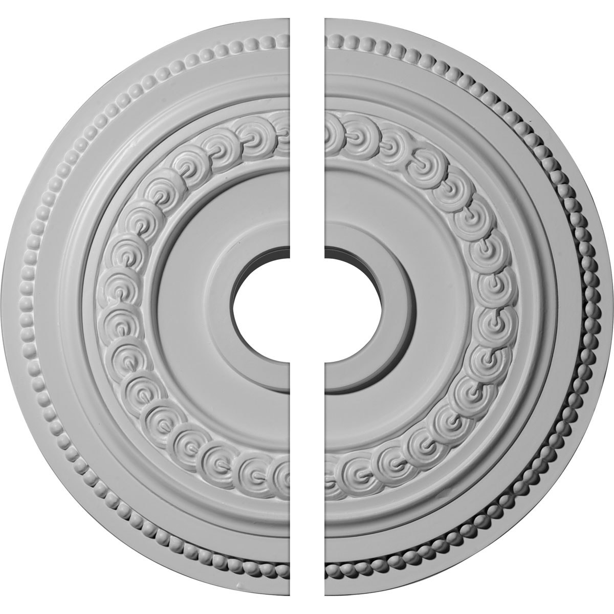 Ekena Millwork CM18OL12 Oldham 18.0-Inches W x 18.0-Inches L Architectural Primed Polyurethane Split Ceiling Medallion