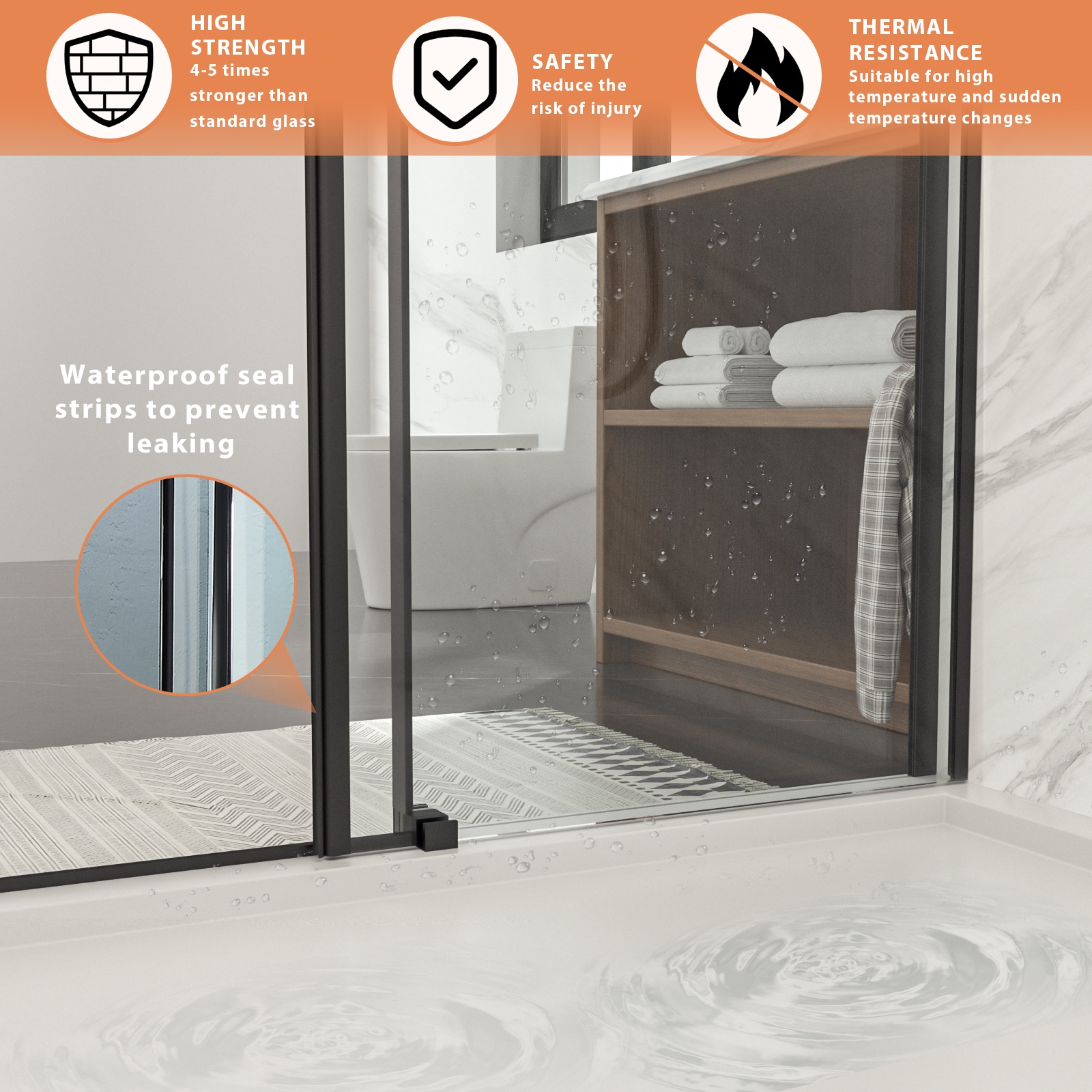 Lordear LD-SEP88BL100 Shower-Doors - View #8