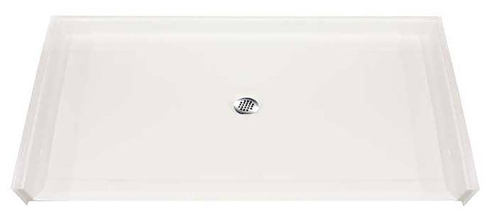 Hydro Systems HPA.6050R-WHI 50-in W x 60-in L White Single Threshold Rectangle Shower pan base with (Center Drain)