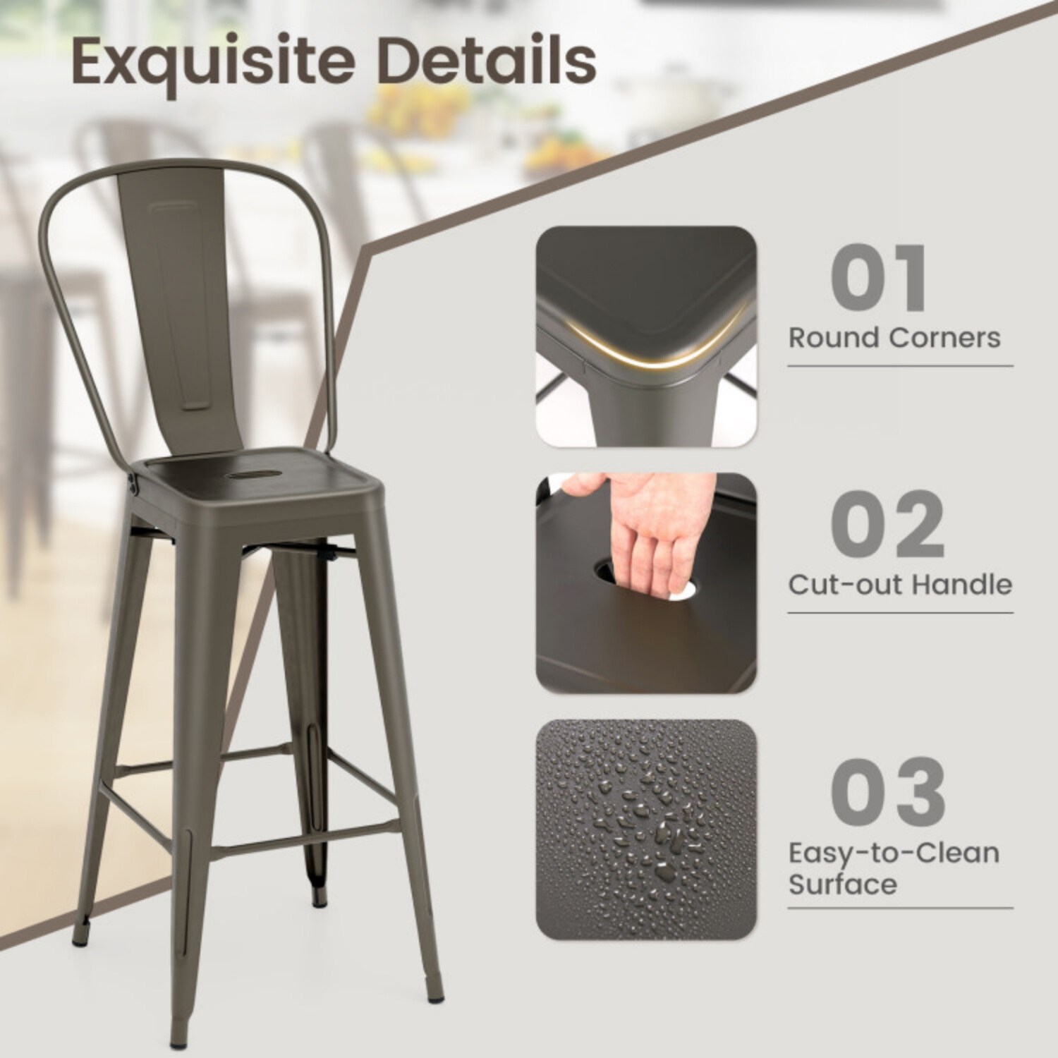 Mondawe MO-WFHW66215GUN stools - View #5