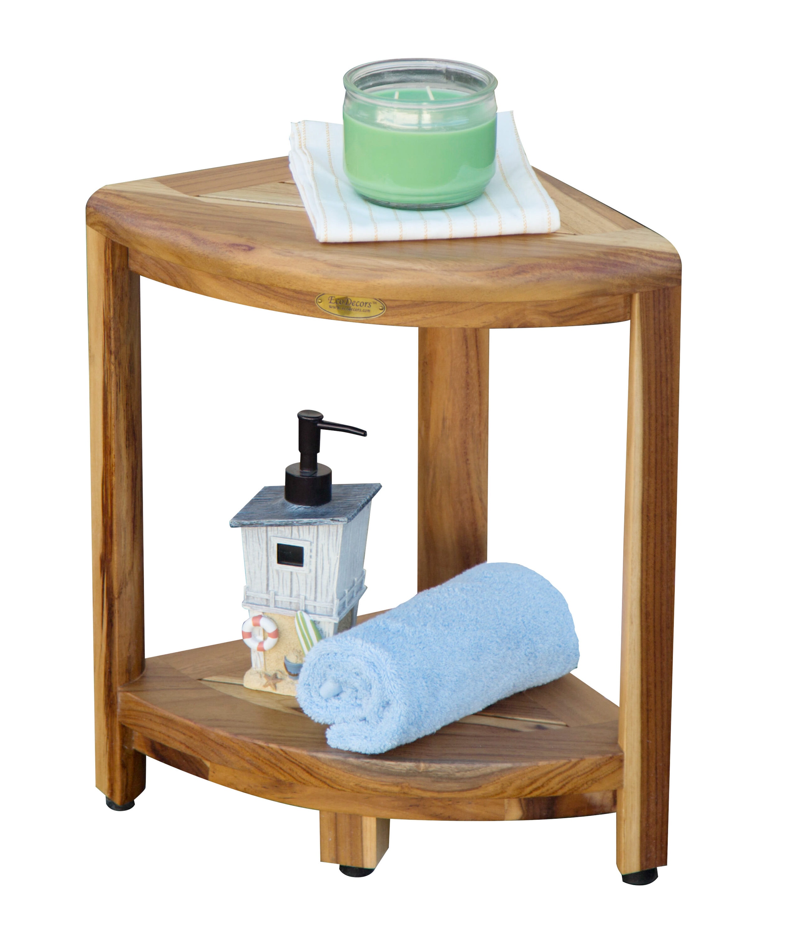 EcoDecors Natural Teak Freestanding Shower Bench ED980 at Lowes.com