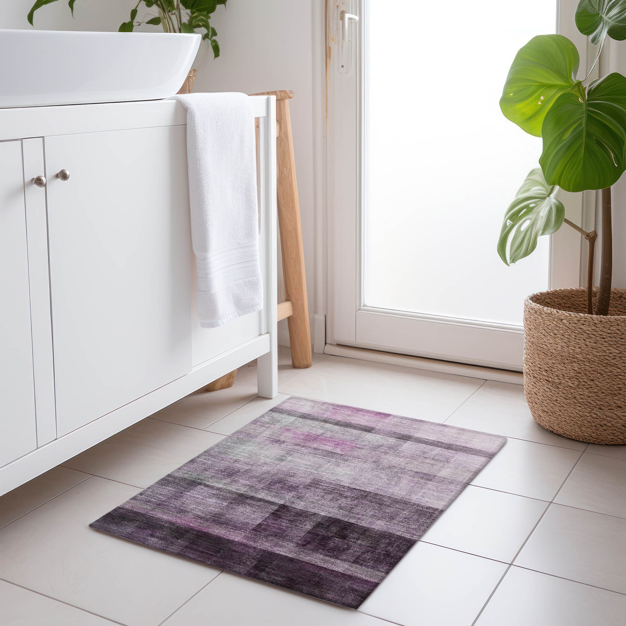 Addison Rugs ACN568PP20X30 Chantille ACN568PP 2 x 3 (ft) Polyester Purple Rectangular Indoor/Outdoor Geometric Machine washable Area rug