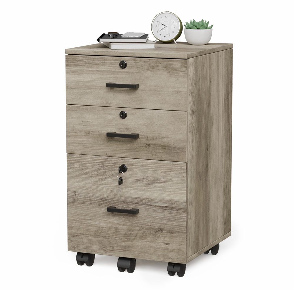 Winado LO1G52003655 Grey 3 -Drawer 18.89-in File Cabinet