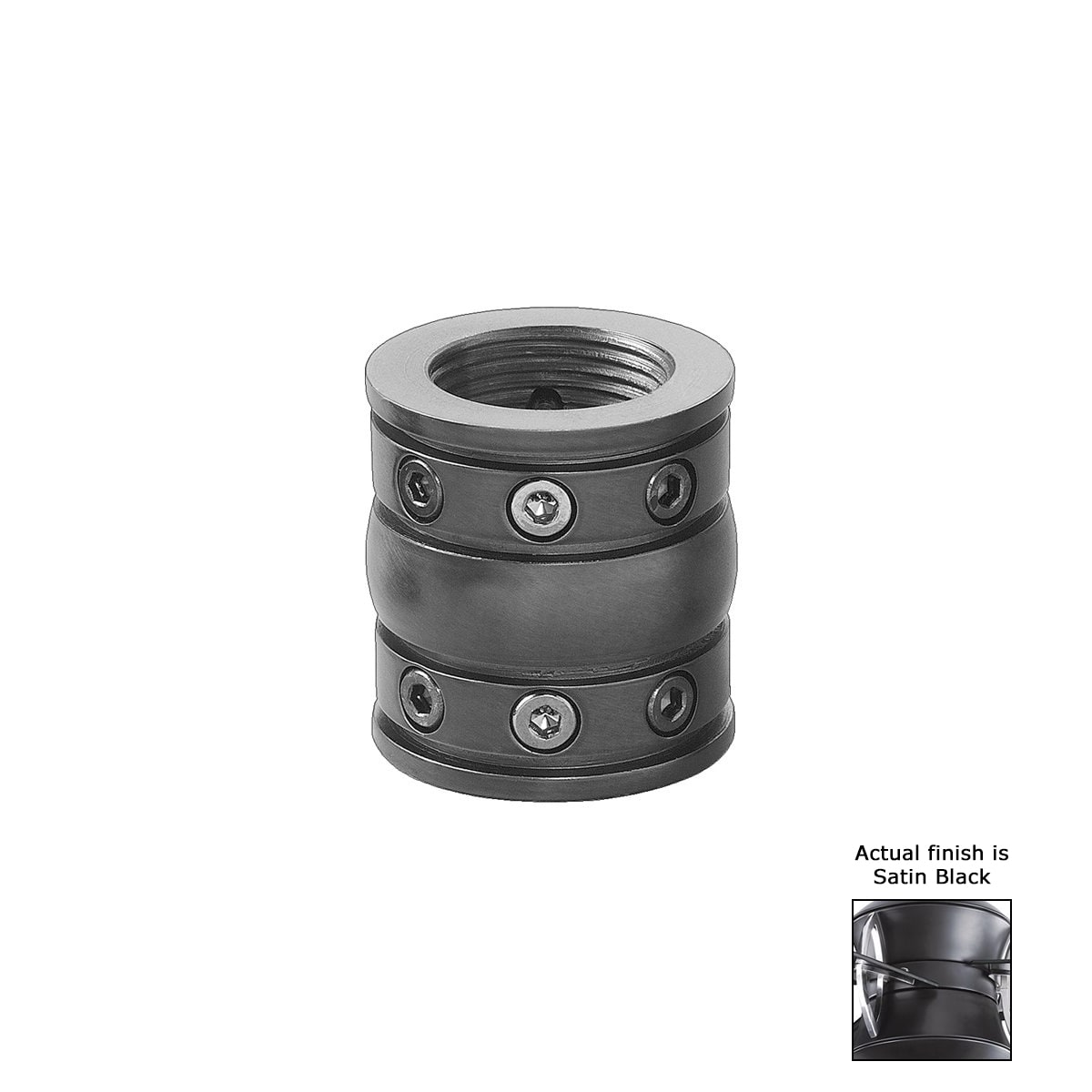 Kichler 337007SBK 2-in Satin Black Steel Indoor Angle Mount Capable Ceiling Fan Downrod coupler