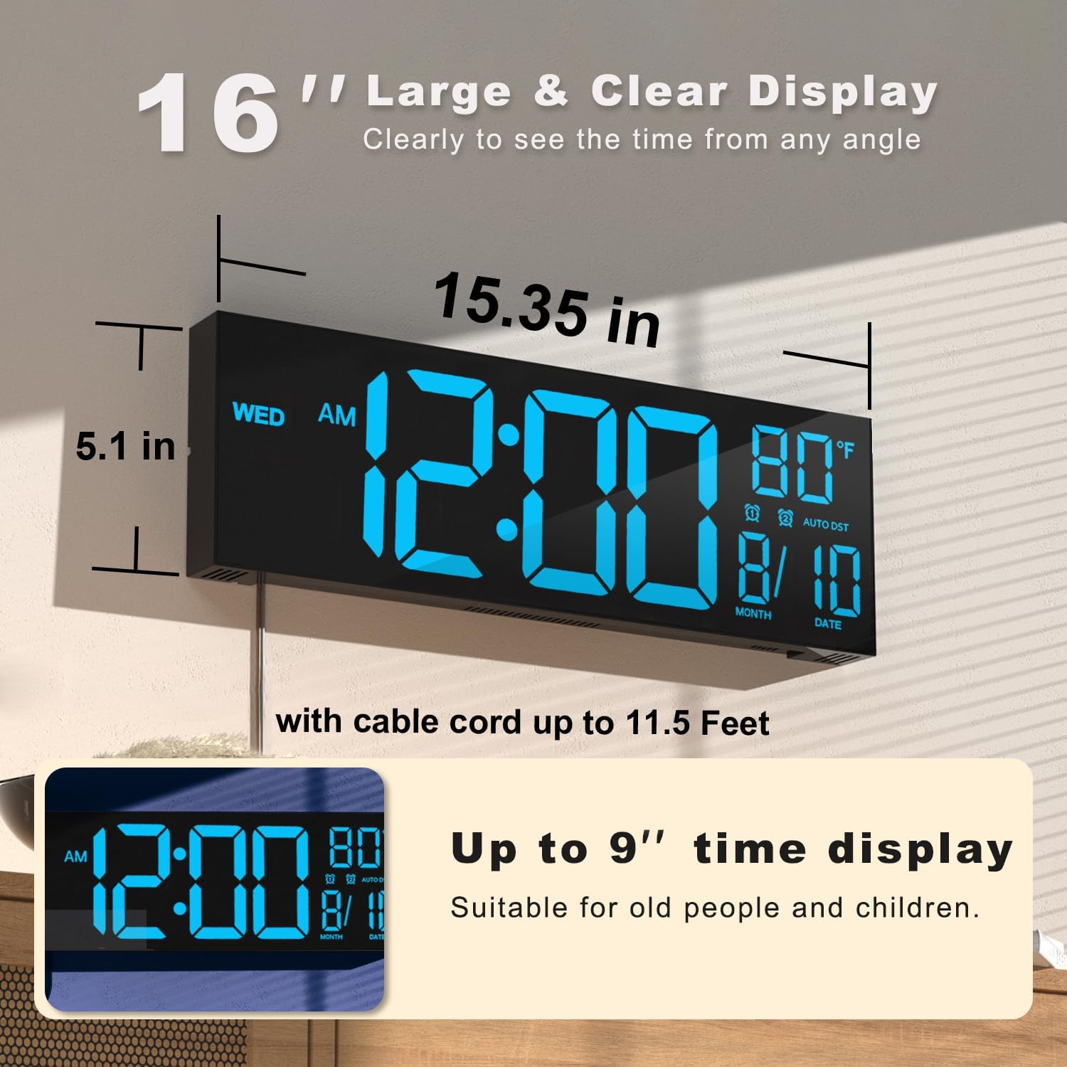 JALL PH01-16-BLUE Indoor-Outdoor-Clocks - View #2