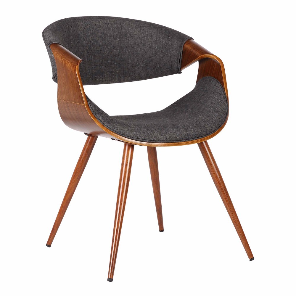 Benzara BM155661 Contemporary/Modern Linen Upholstered Side Chair (Wood Frame)