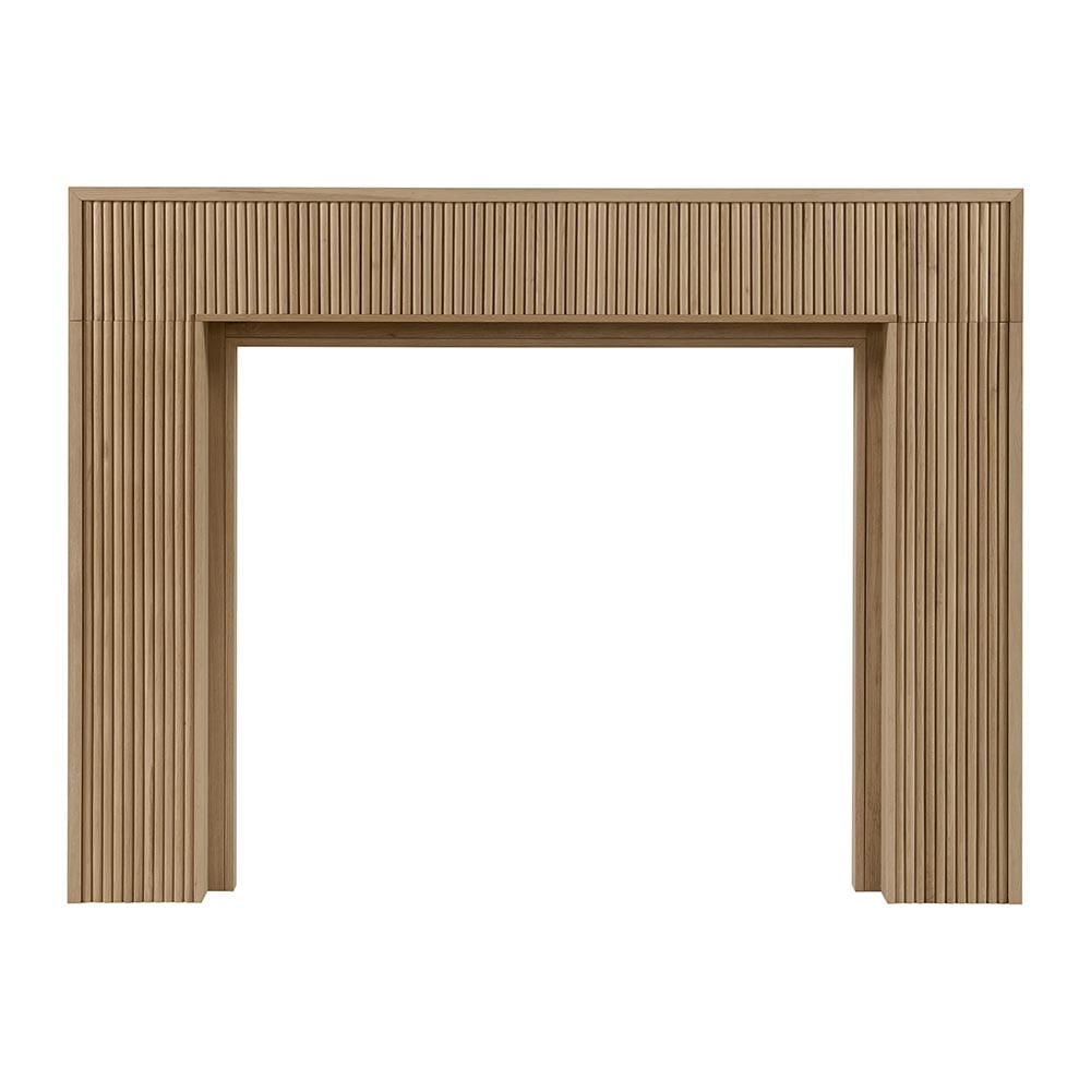 Modern Ember HEWITT-5642-UN 80-in W x 54-in H x 8-in D Hewitt Unfinished Oak Modern Fireplace Mantel