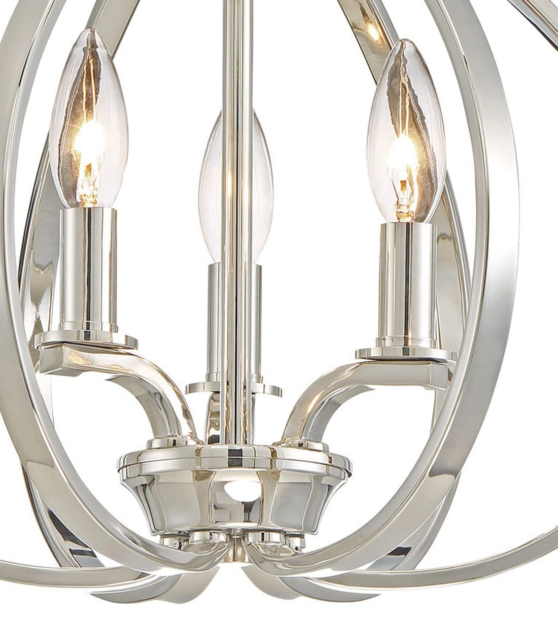Polished Nickel 3-Light Semi Flush Mount Ceiling Fixture